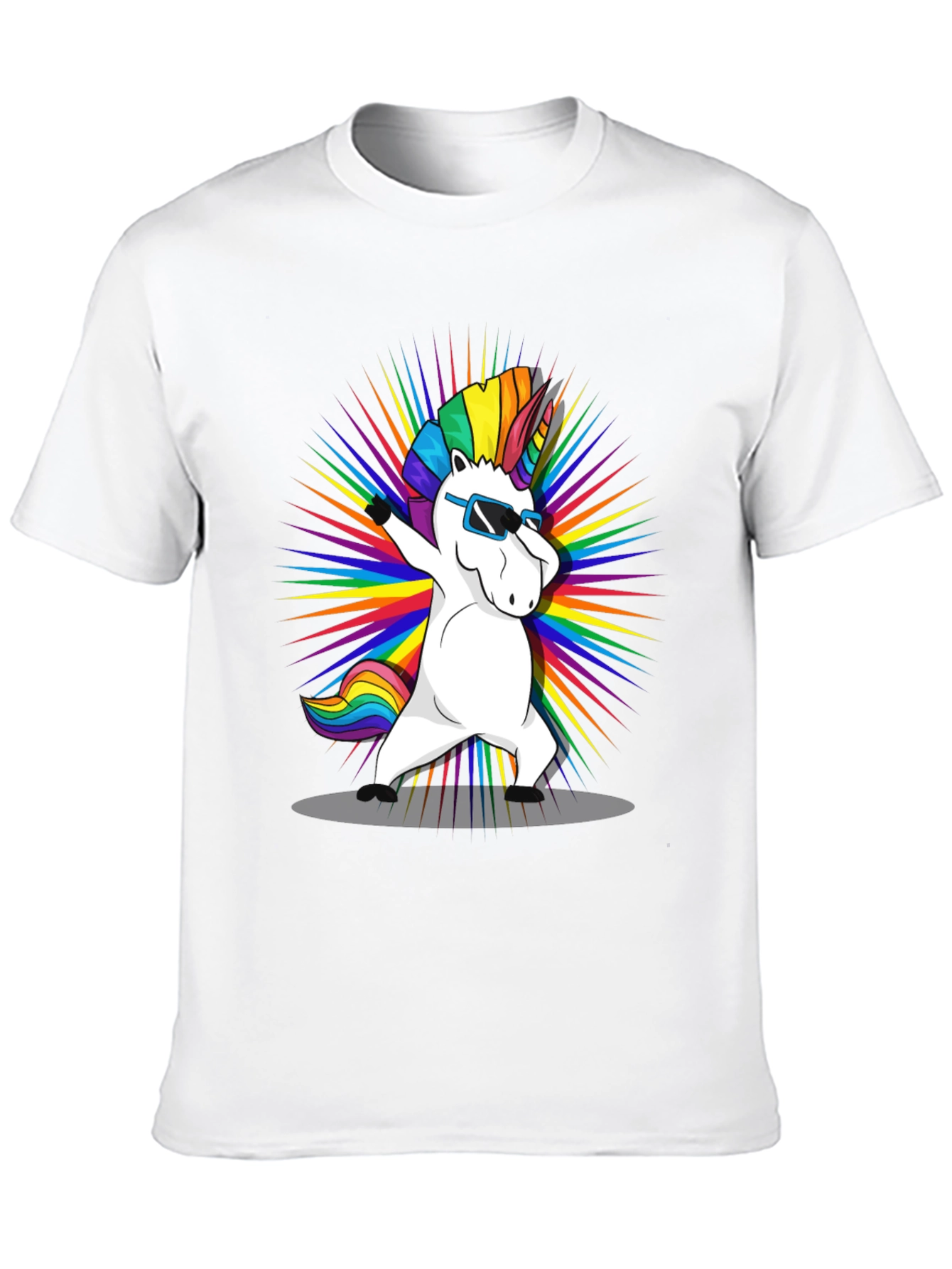 Dabbing Unicorn Rainbow Graphic T-Shirt
