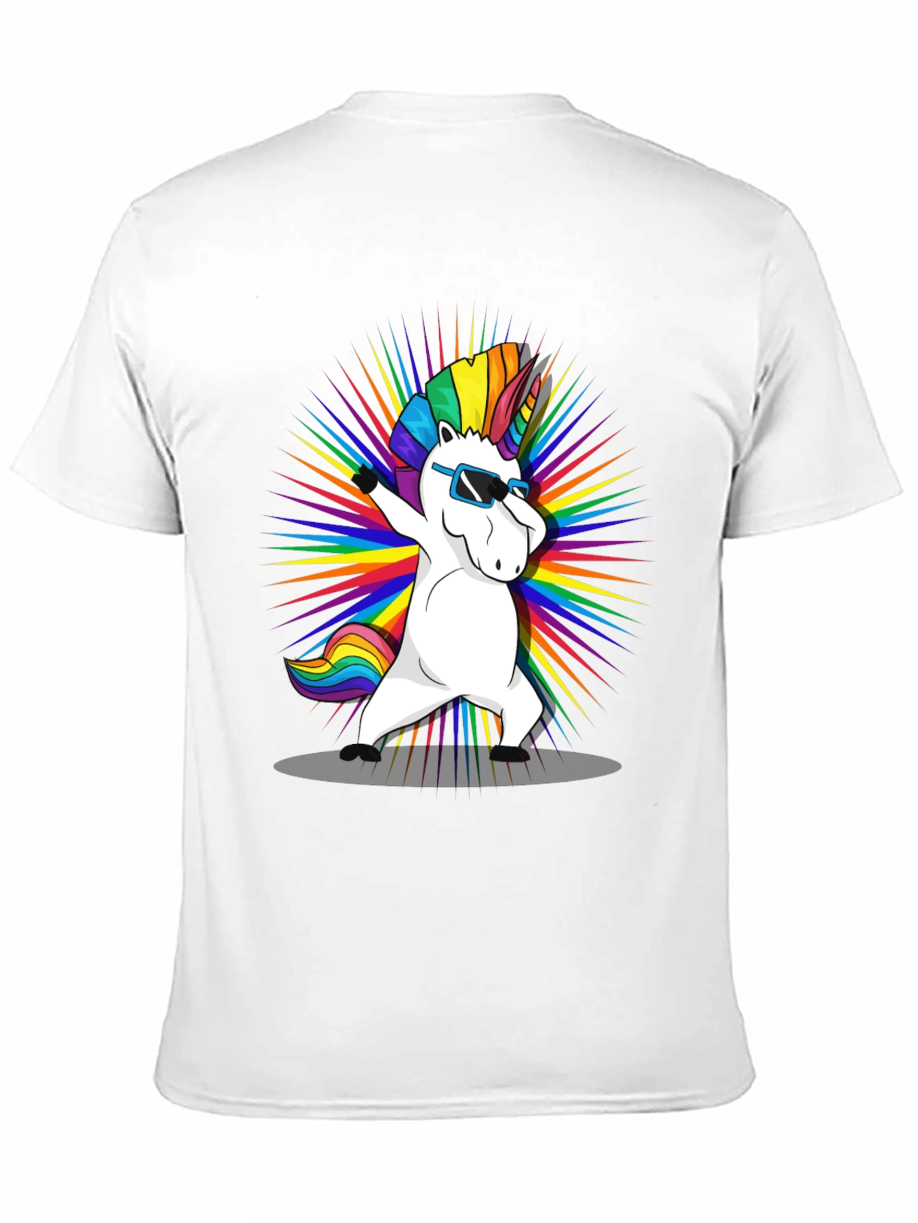Dabbing Unicorn Rainbow Graphic T-Shirt