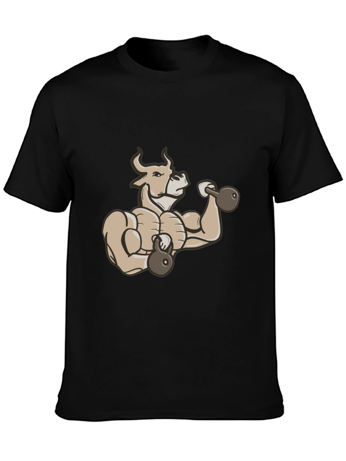 Muscular Bull Workout Graphic T-Shirt
