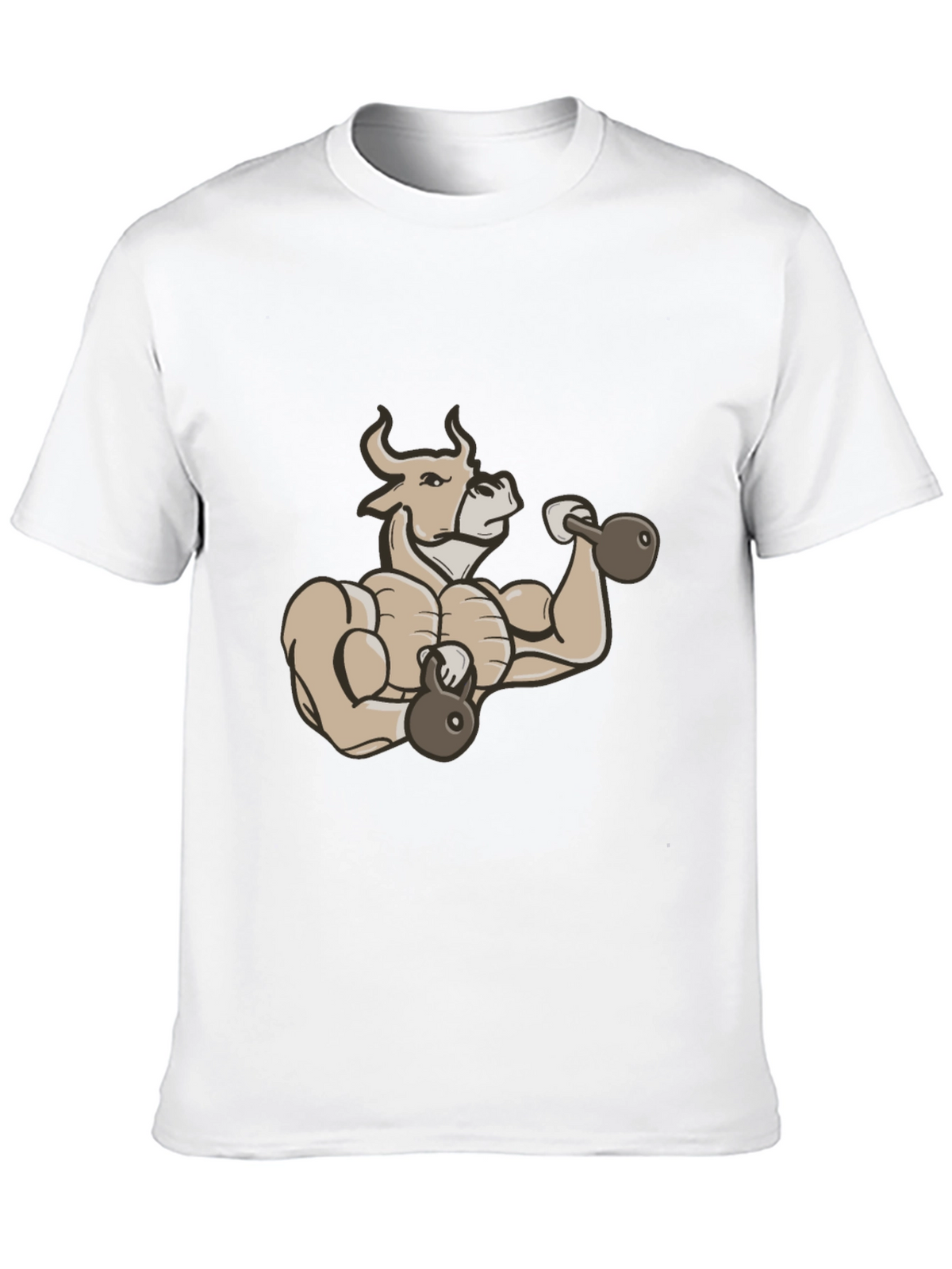 Muscular Bull Workout Graphic T-Shirt