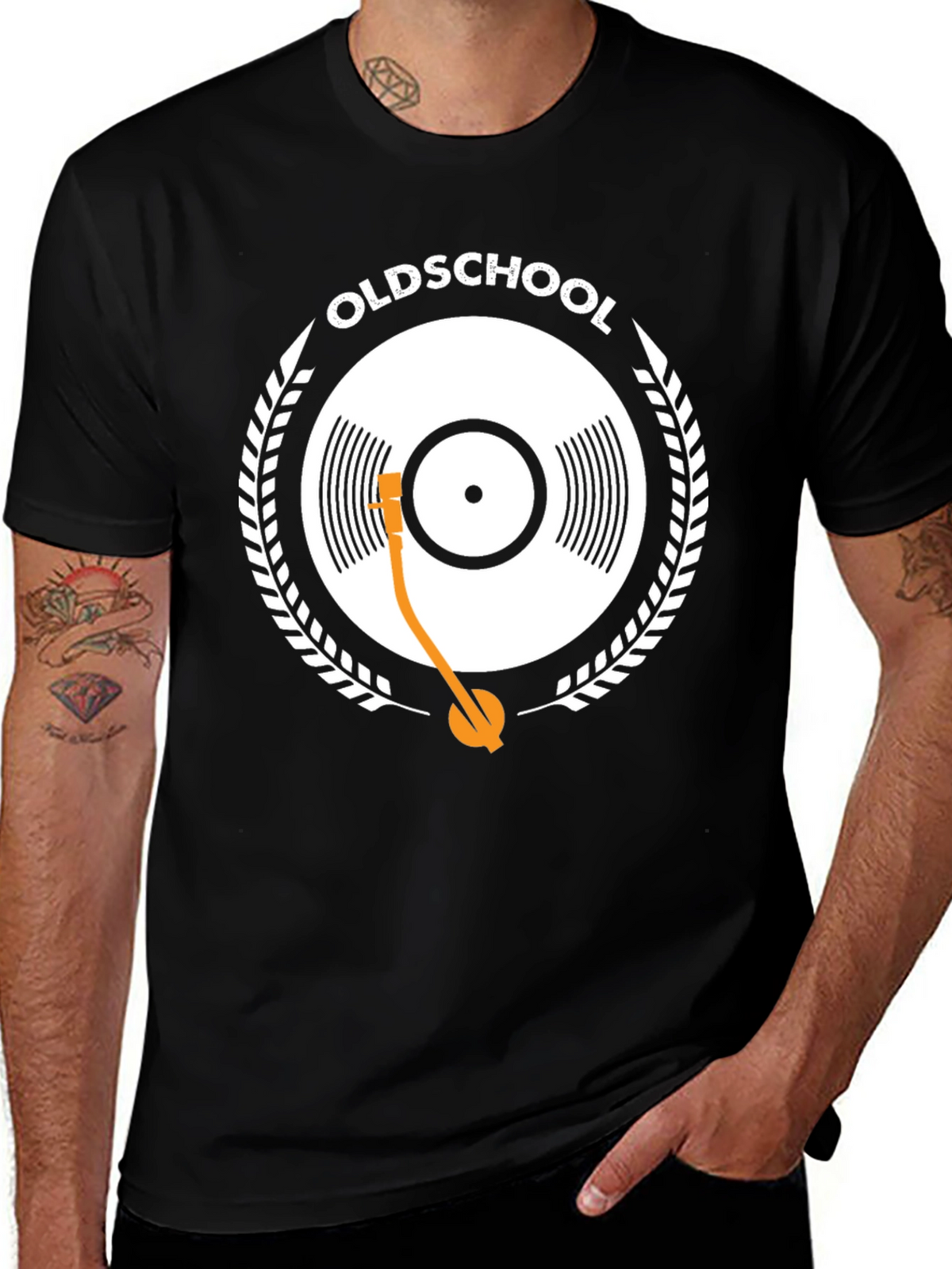 Oldschool Vinyl Record Player Graphic Tee
