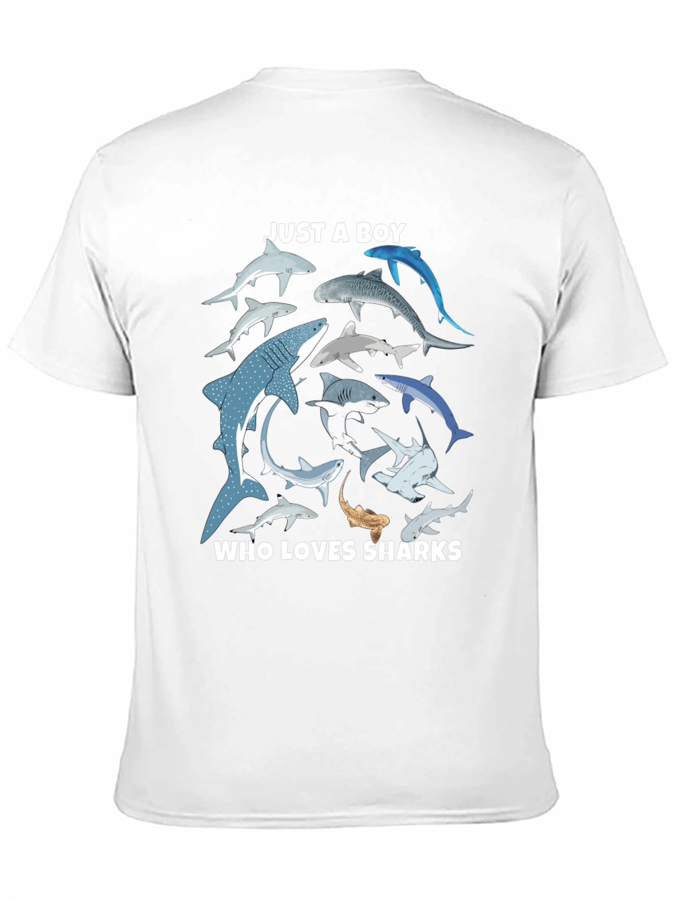 Shark Lover Boys Graphic T-Shirt - Black