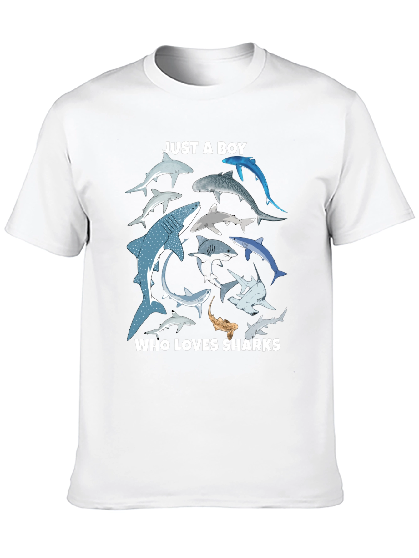 Shark Lover Boys Graphic T-Shirt - Black