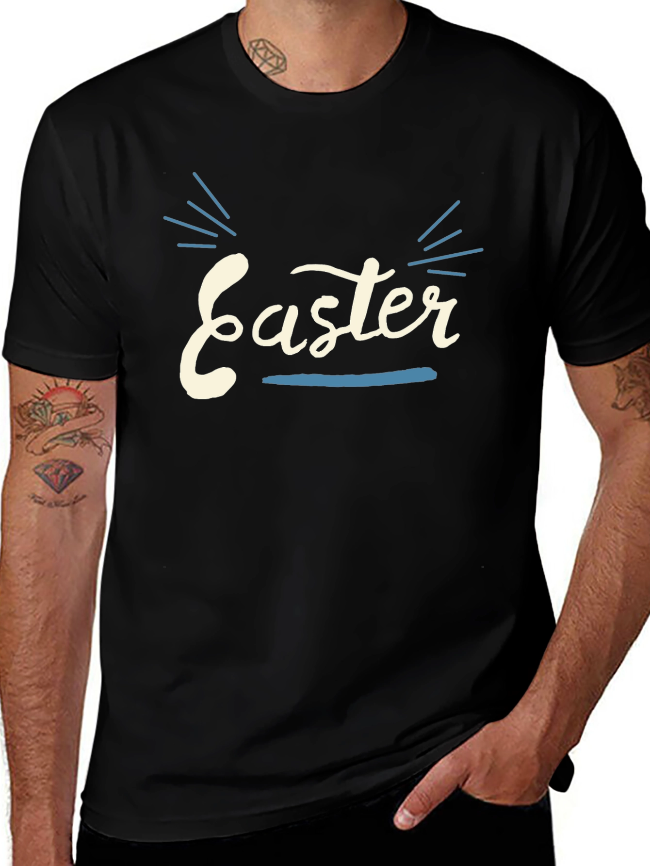 Easter Graphic T-Shirt - Black Holiday Tee