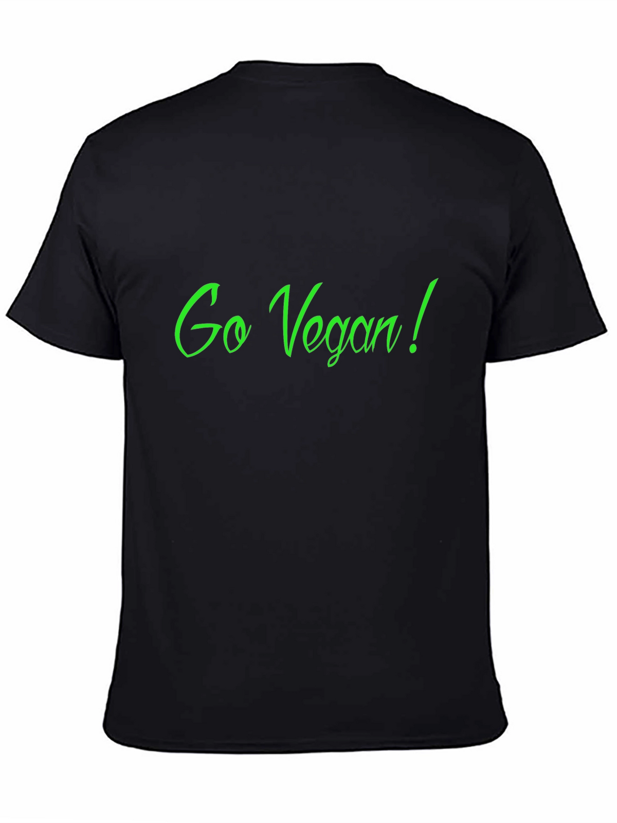 Go Vegan! Black Crew Neck Graphic Tee