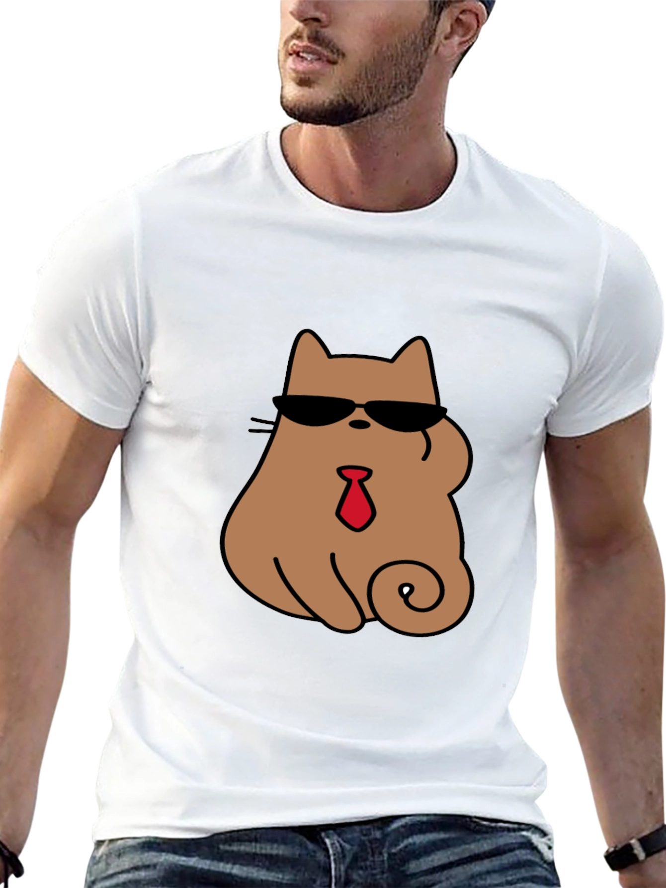 Cool Cat Tee - Shades & Tie