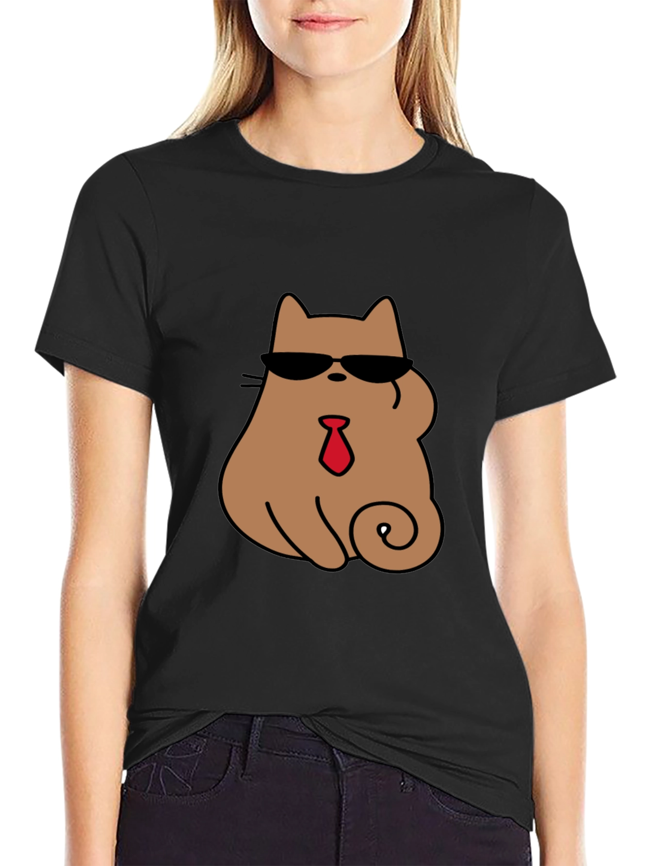 Cool Cat Tee - Shades & Tie