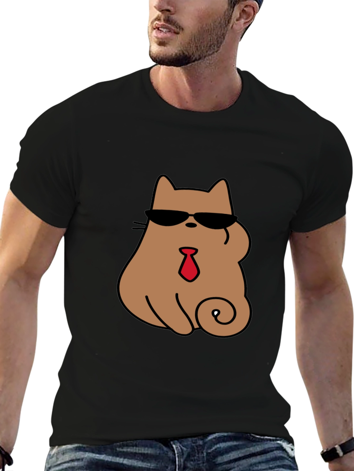 Cool Cat Tee - Shades & Tie