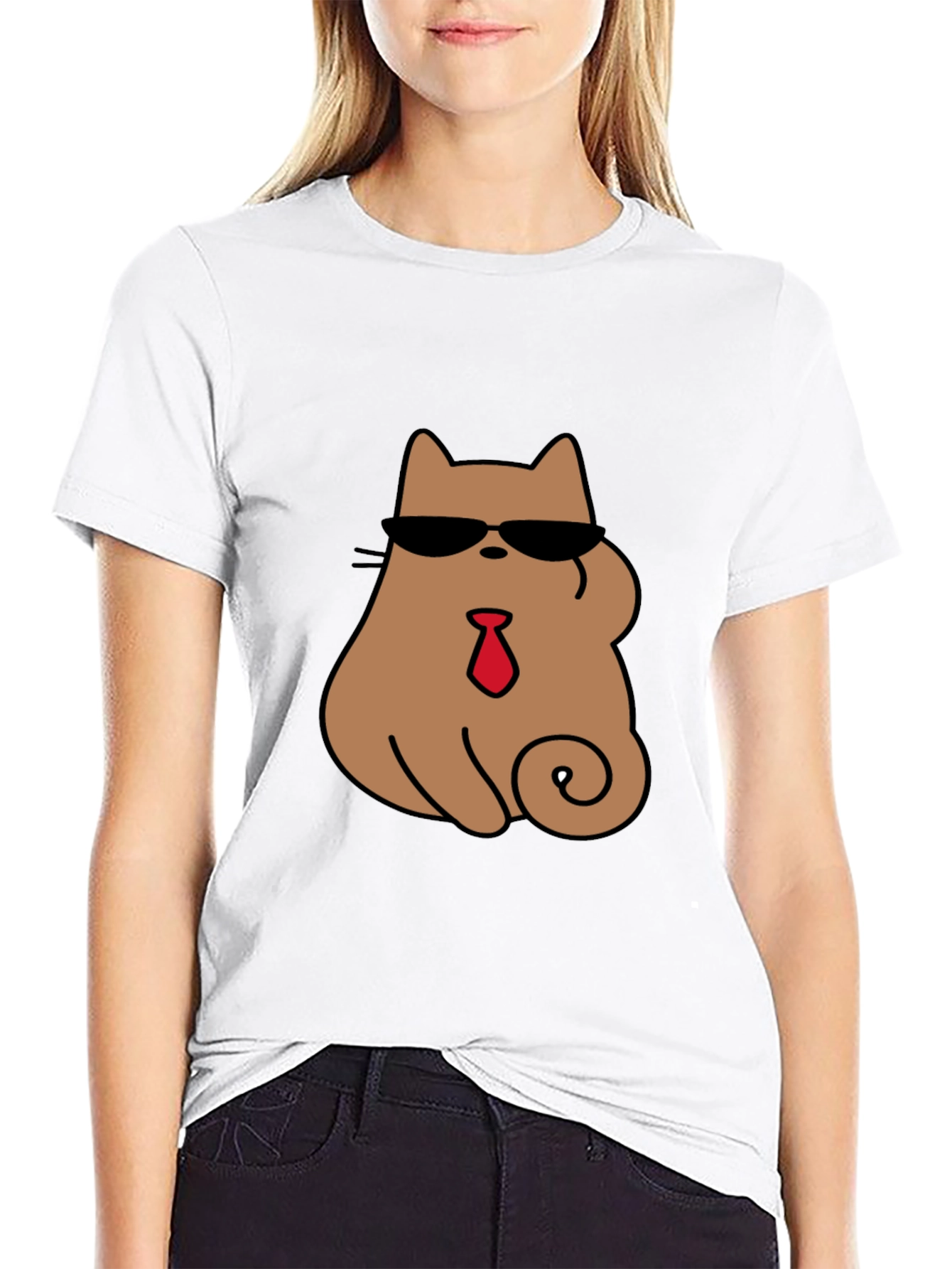 Cool Cat Tee - Shades & Tie