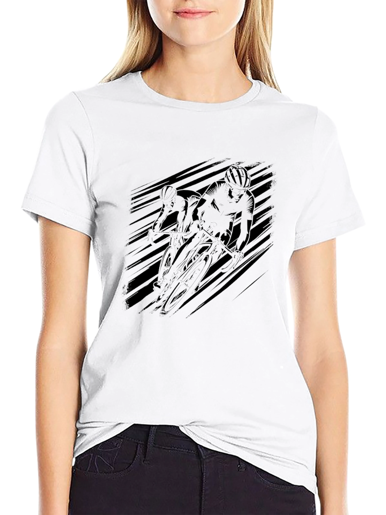 Black Cycling Graphic Tee - Ride in Style
