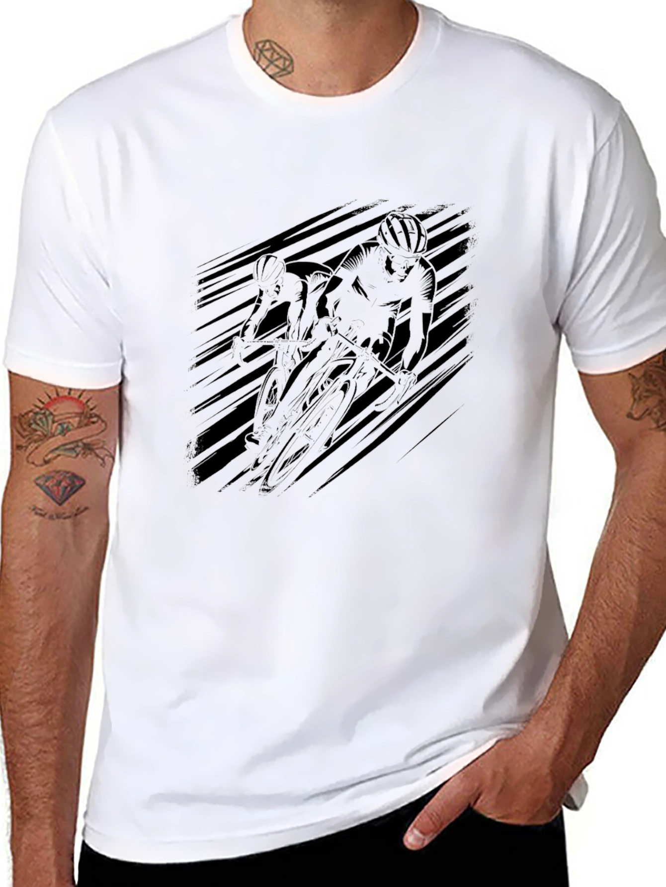 Black Cycling Graphic Tee - Ride in Style