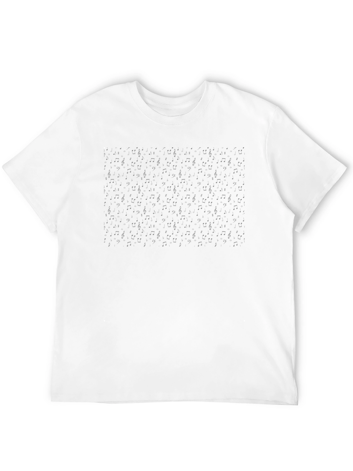 Musical Note Pattern Black T-Shirt