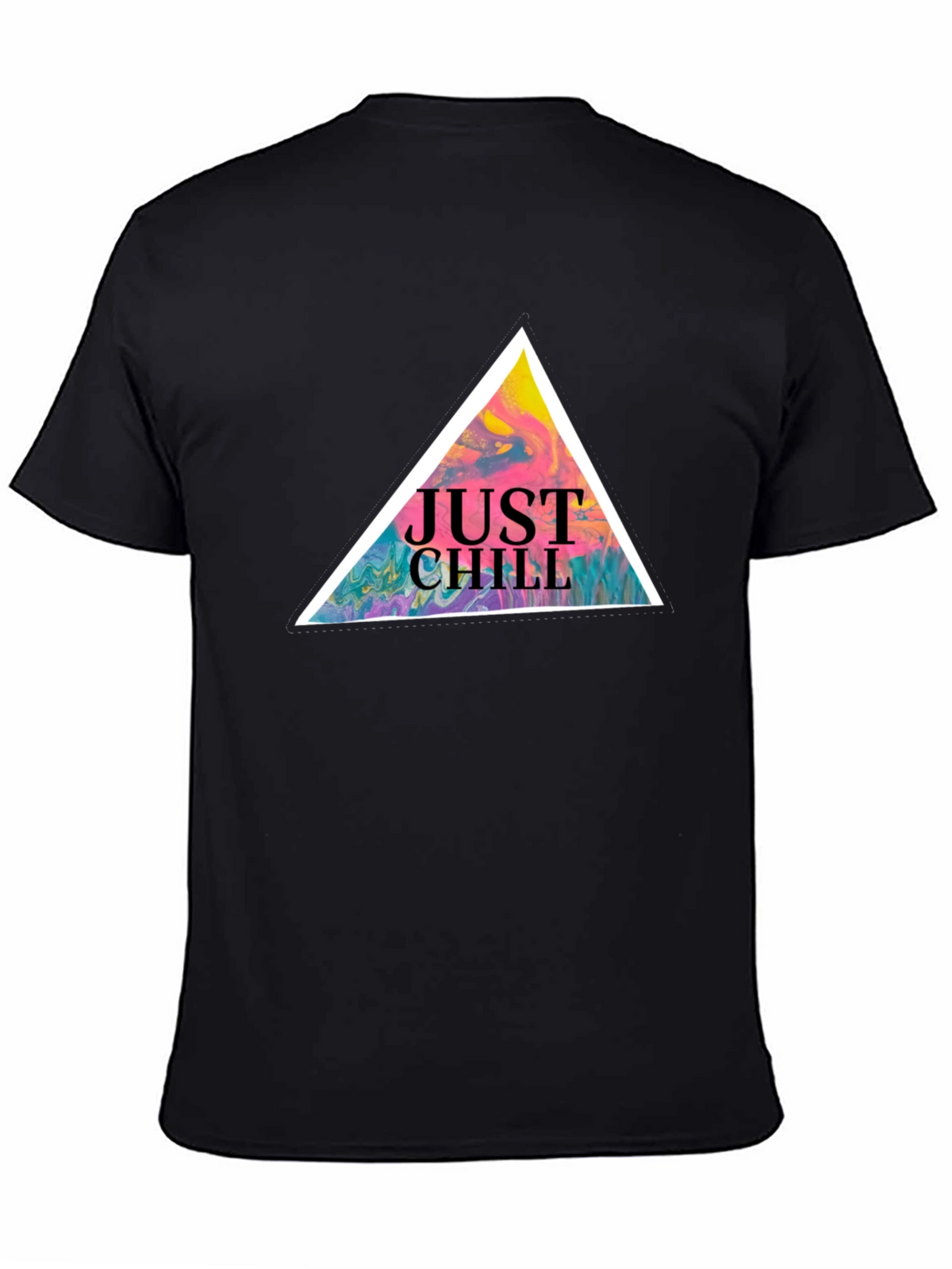 Just Chill Graphic Tee - Black Cotton T-Shirt