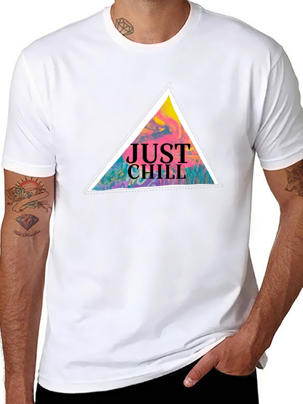 Just Chill Graphic Tee - Black Cotton T-Shirt