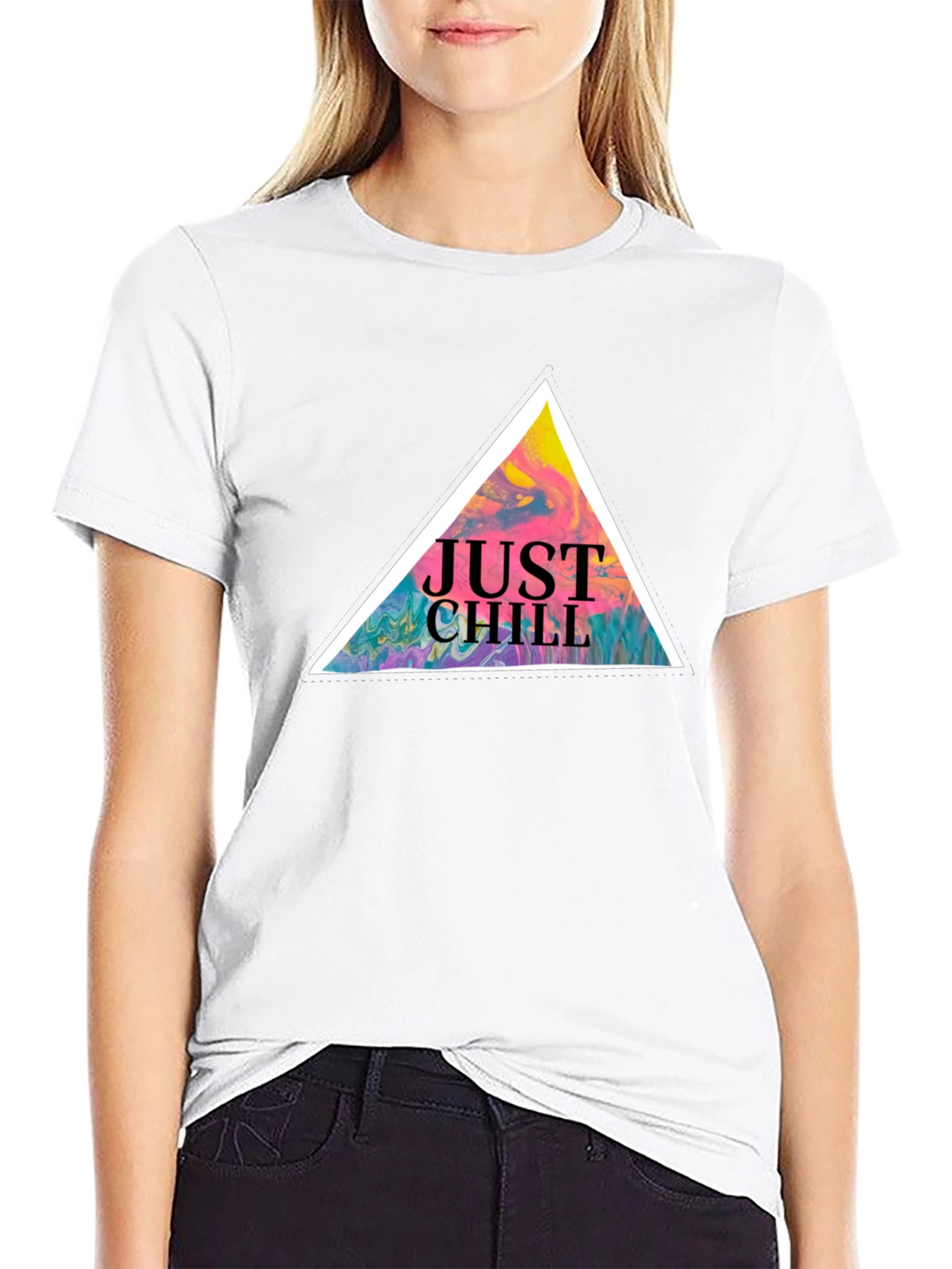 Just Chill Graphic Tee - Black Cotton T-Shirt