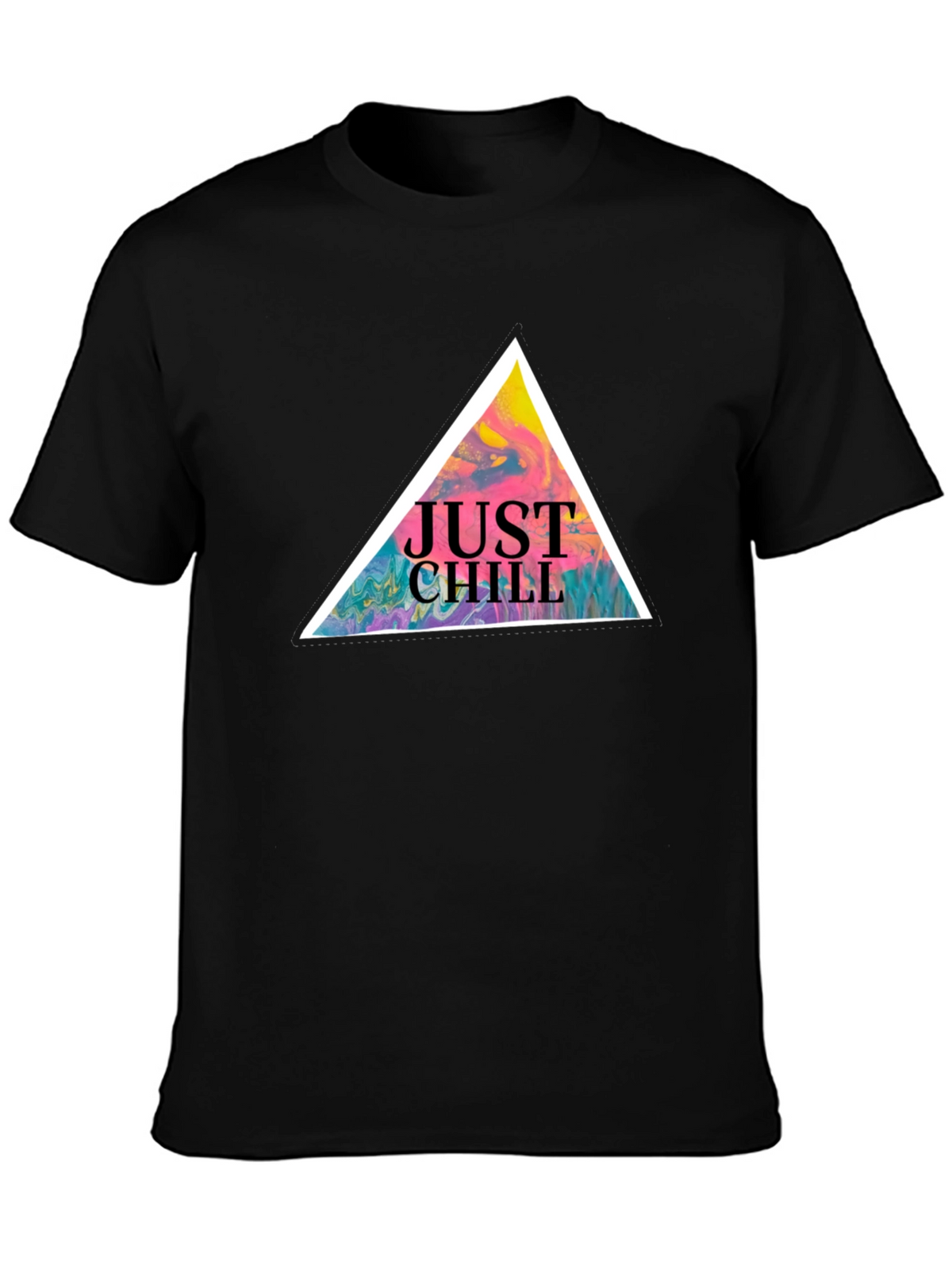 Just Chill Graphic Tee - Black Cotton T-Shirt