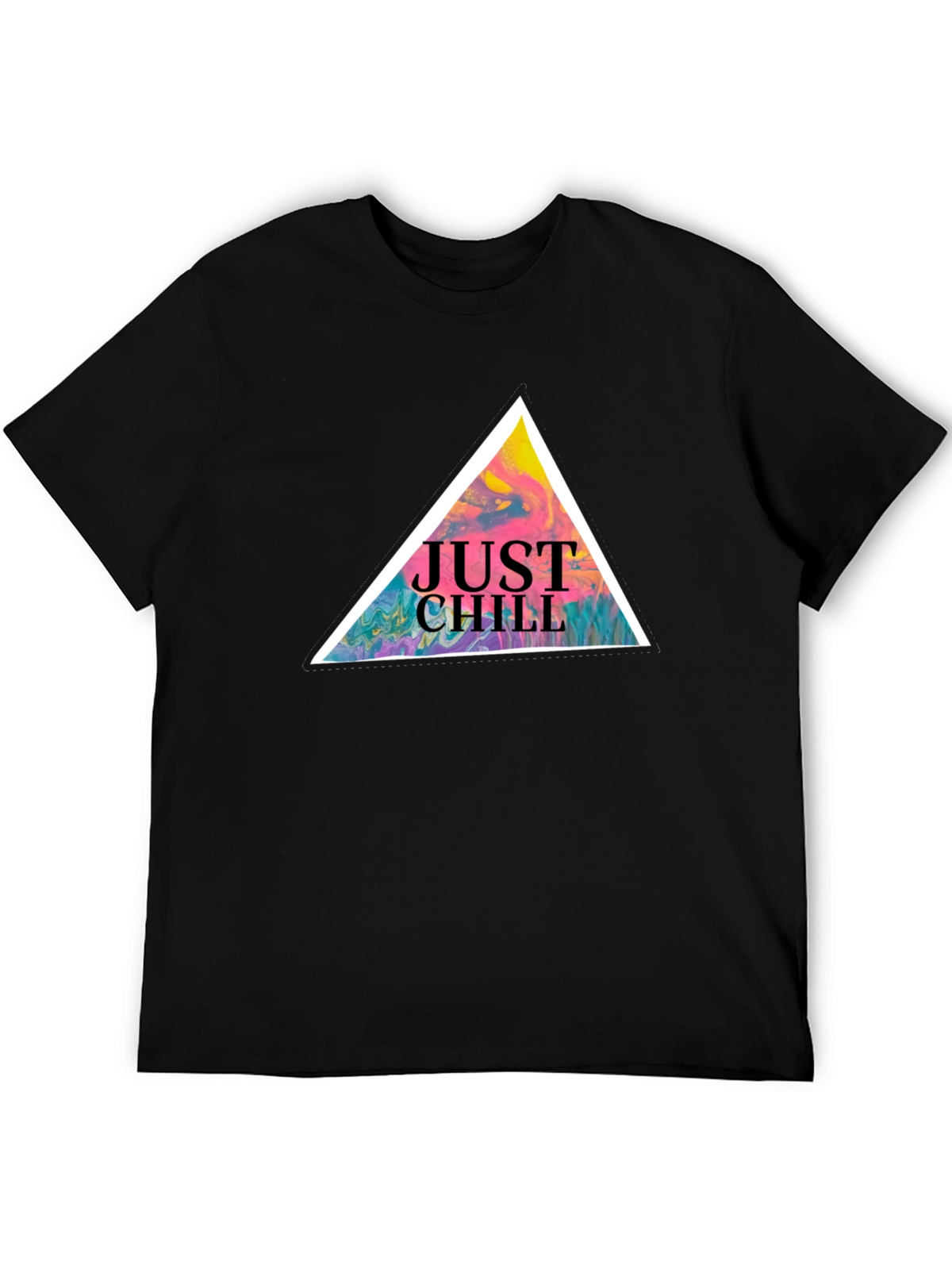 Just Chill Graphic Tee - Black Cotton T-Shirt