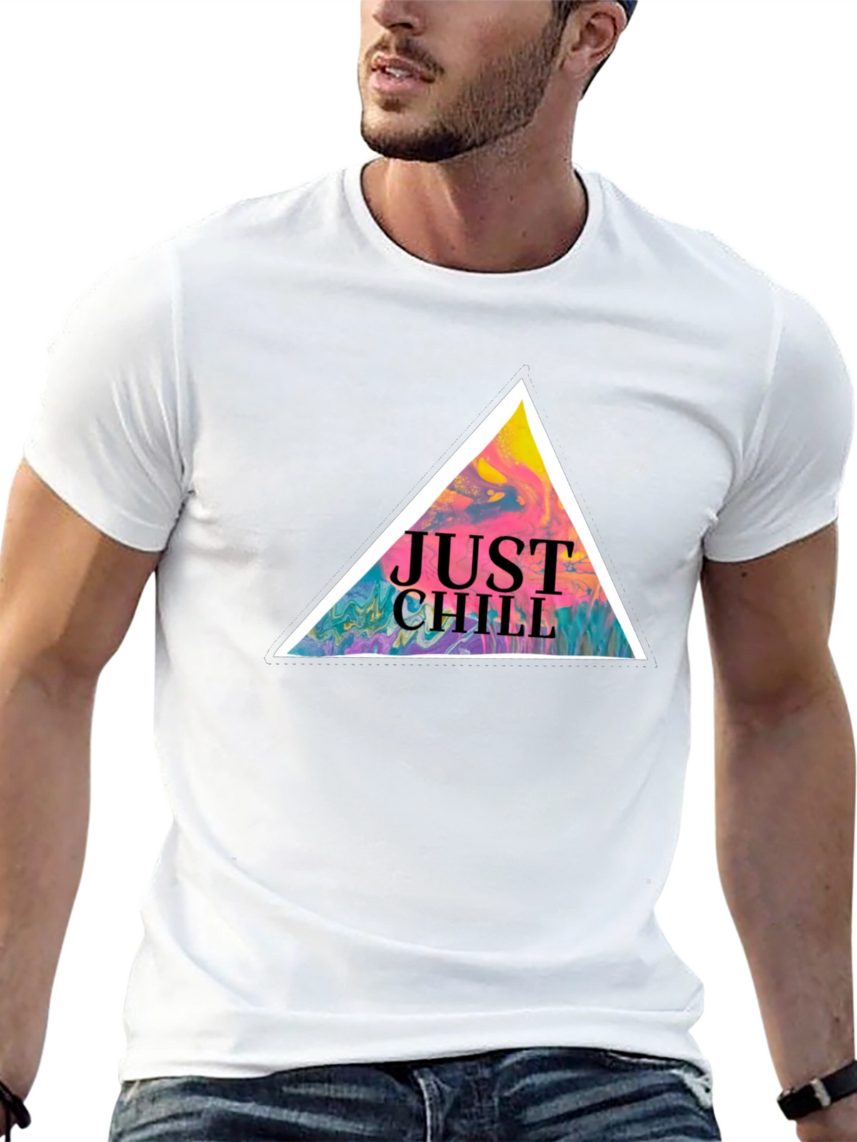 Just Chill Graphic Tee - Black Cotton T-Shirt