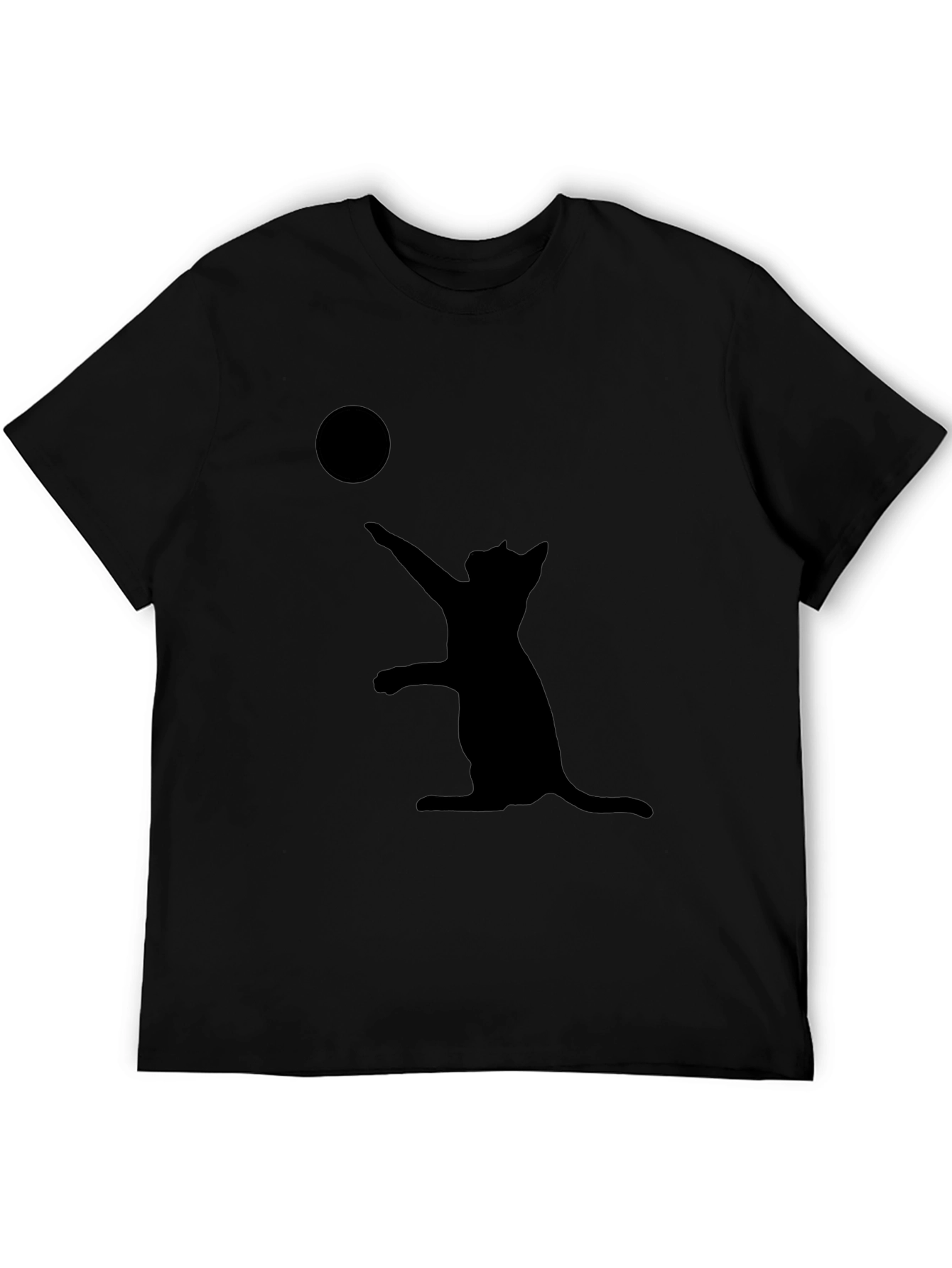 Cat and Ball Black T-Shirt