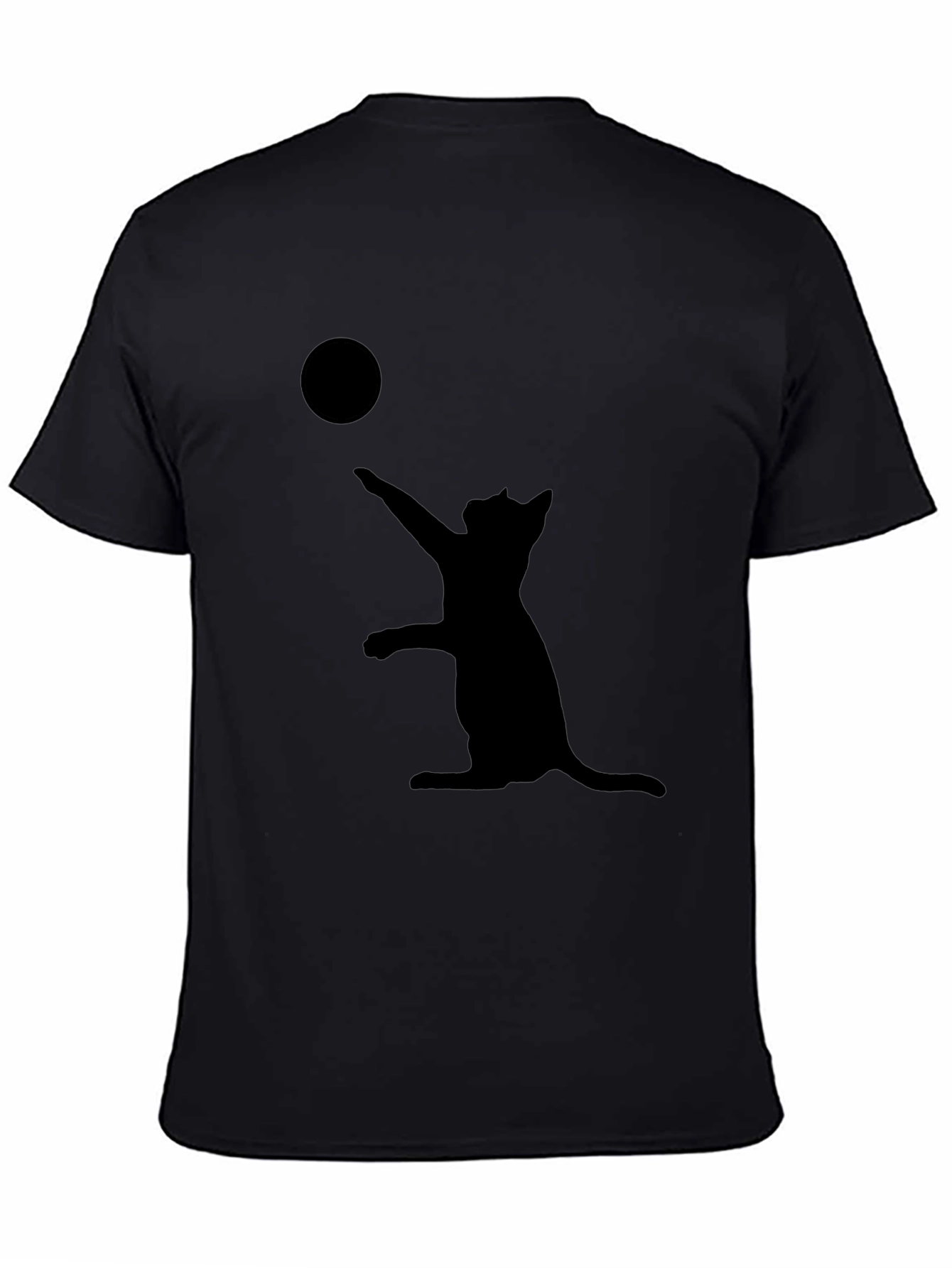 Cat and Ball Black T-Shirt
