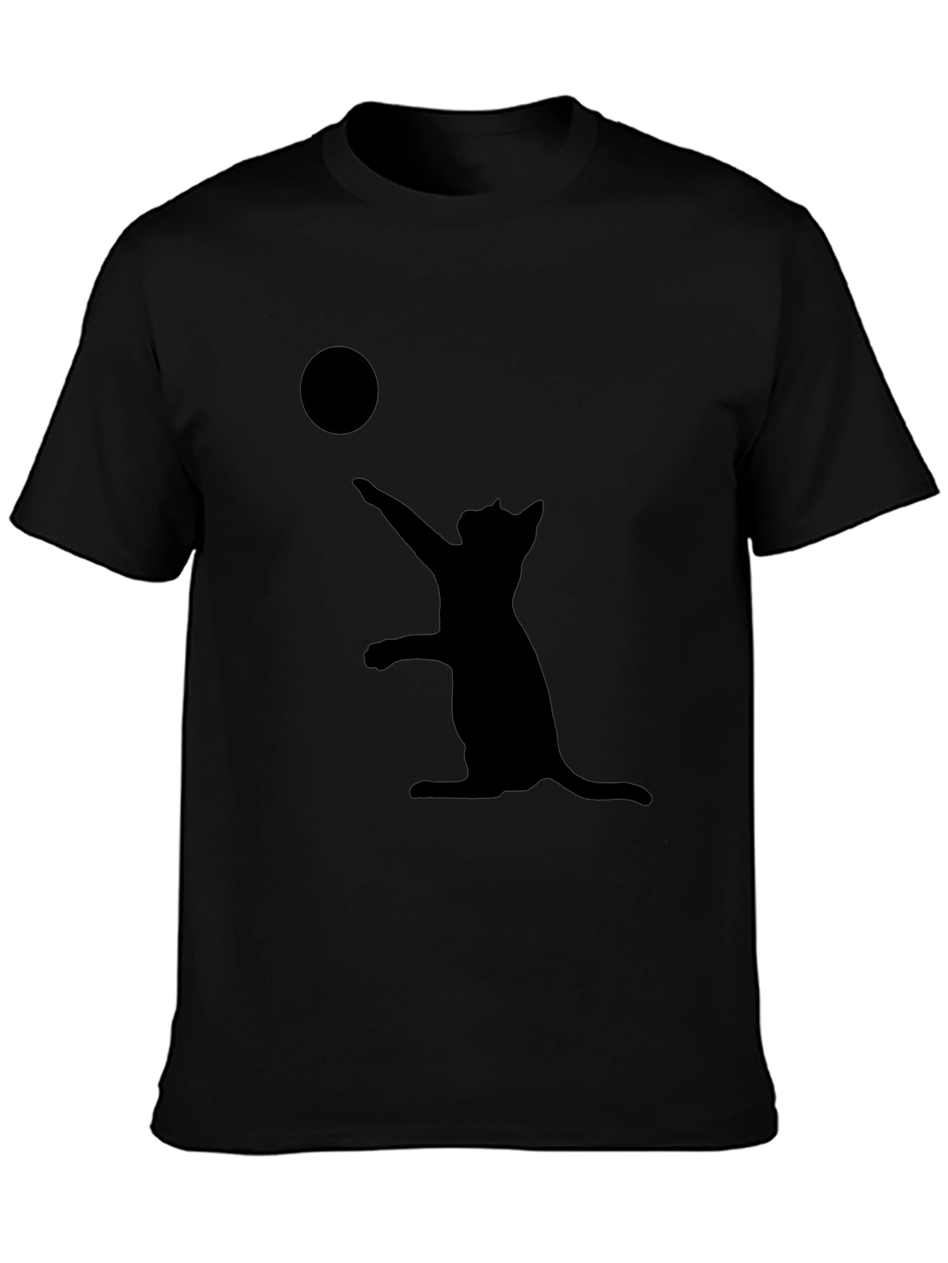Cat and Ball Black T-Shirt