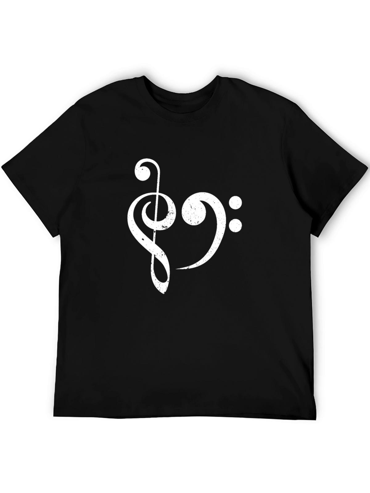 Musical Note Graphic Tee - Black Cotton T-Shirt