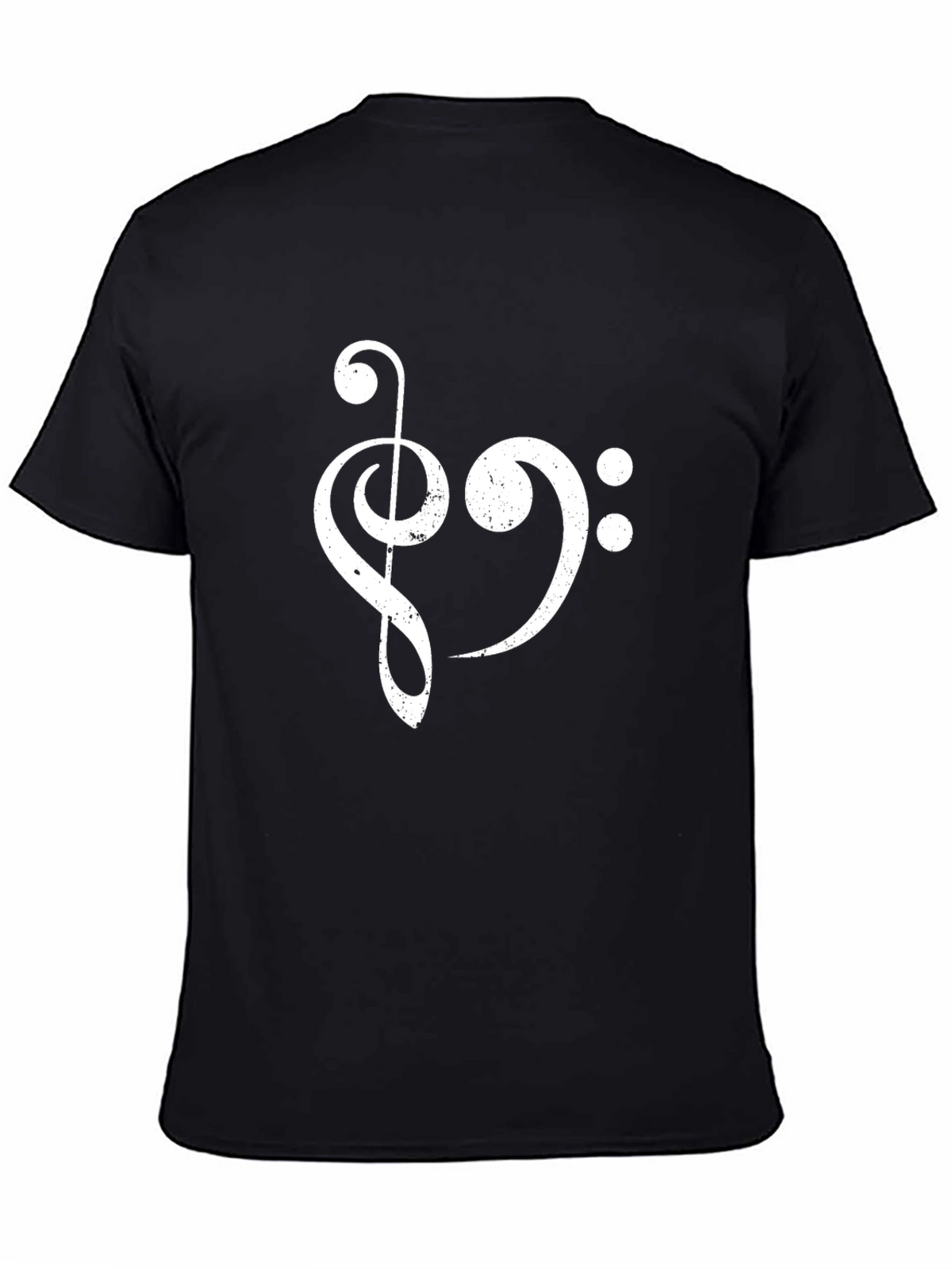 Musical Note Graphic Tee - Black Cotton T-Shirt