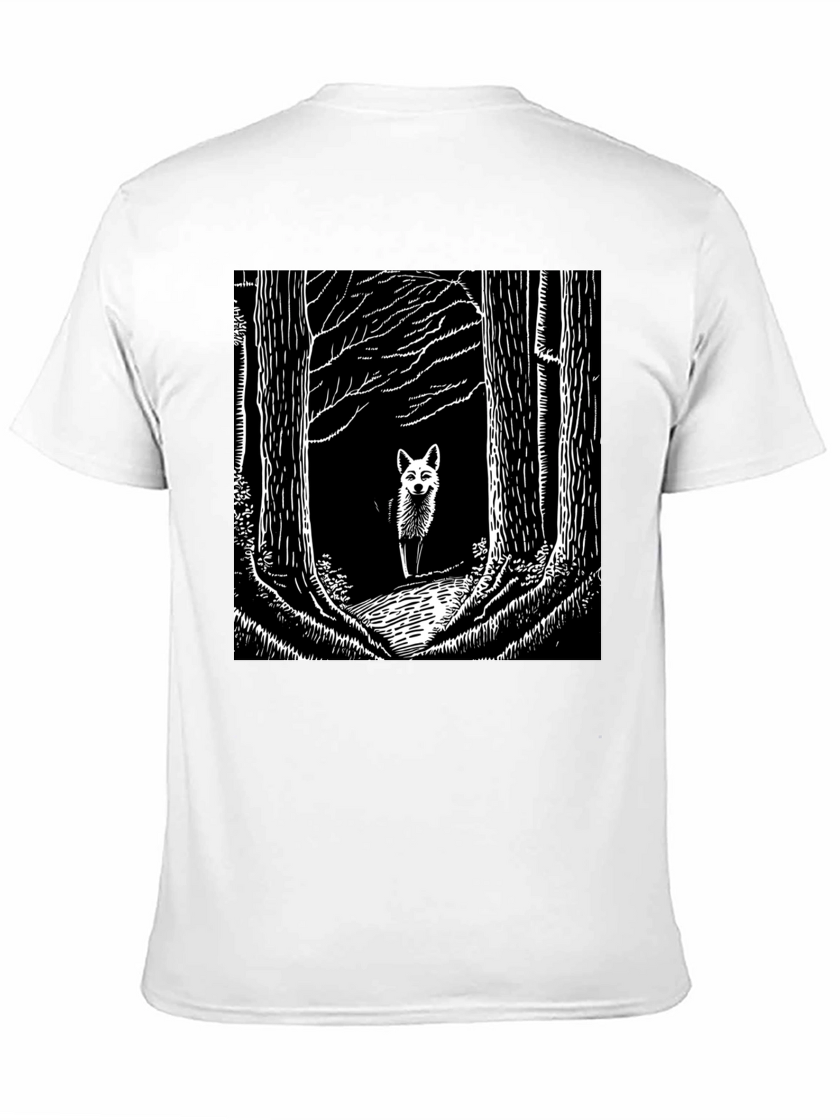 Fox in Woods Black T-Shirt