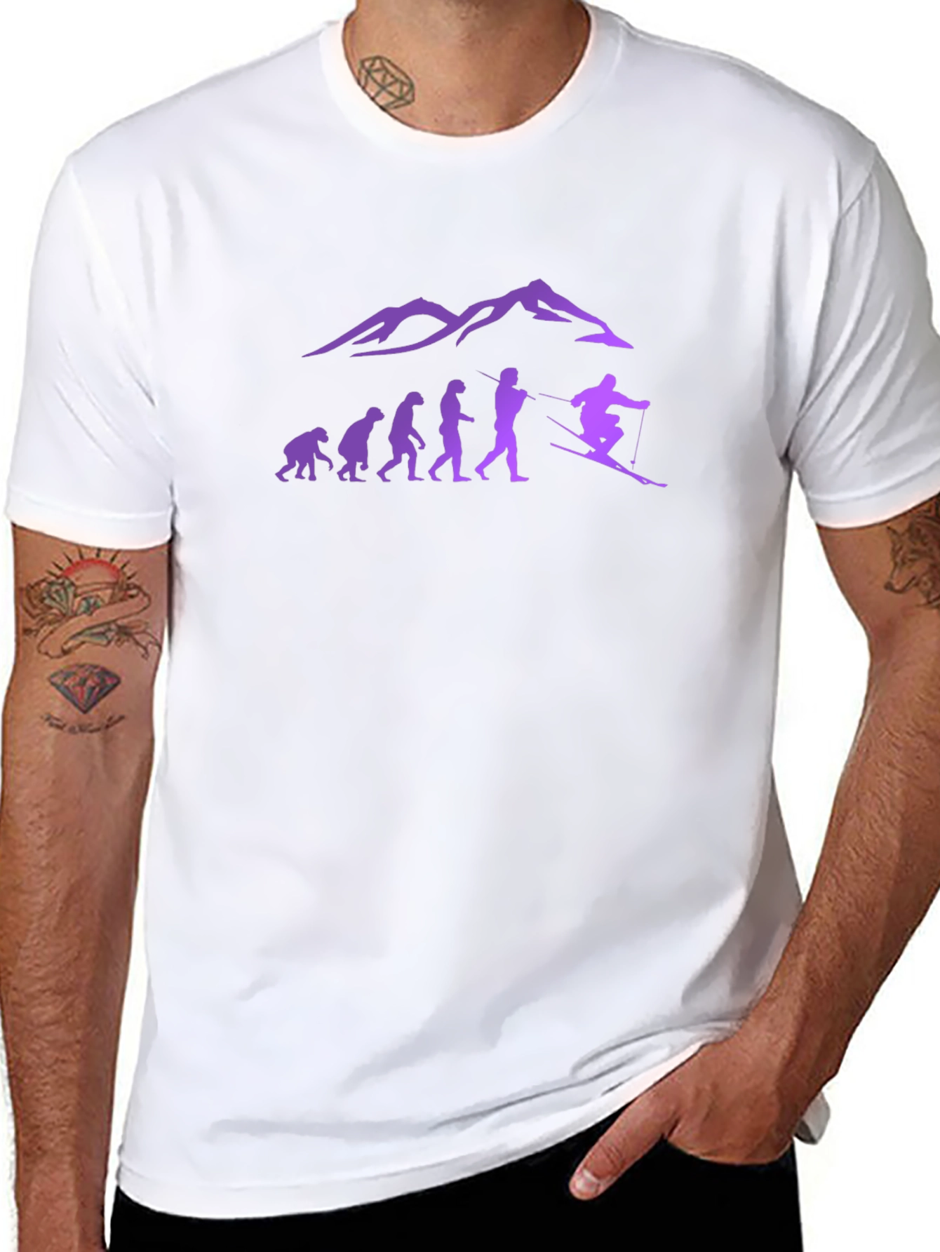 Ski Evolution T-Shirt - Mountain Design