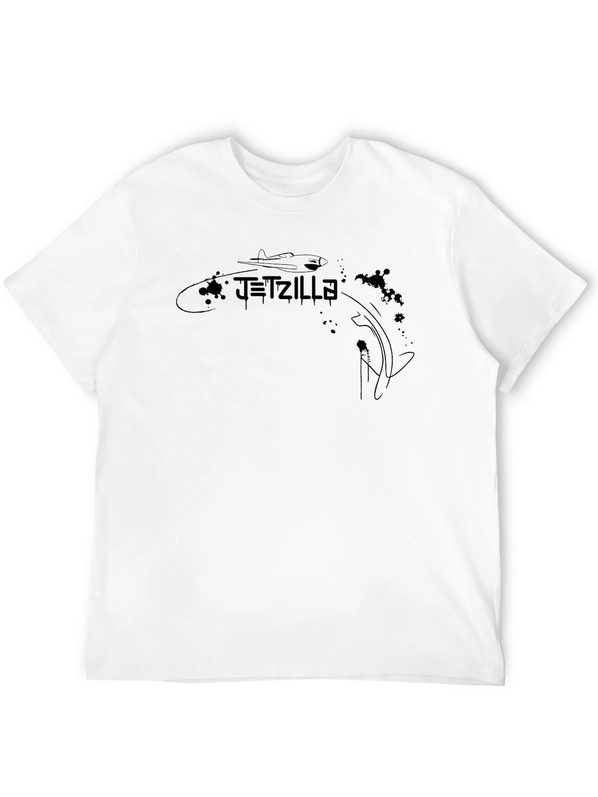 JetZilla Graphic Tee - Black Cotton T-Shirt