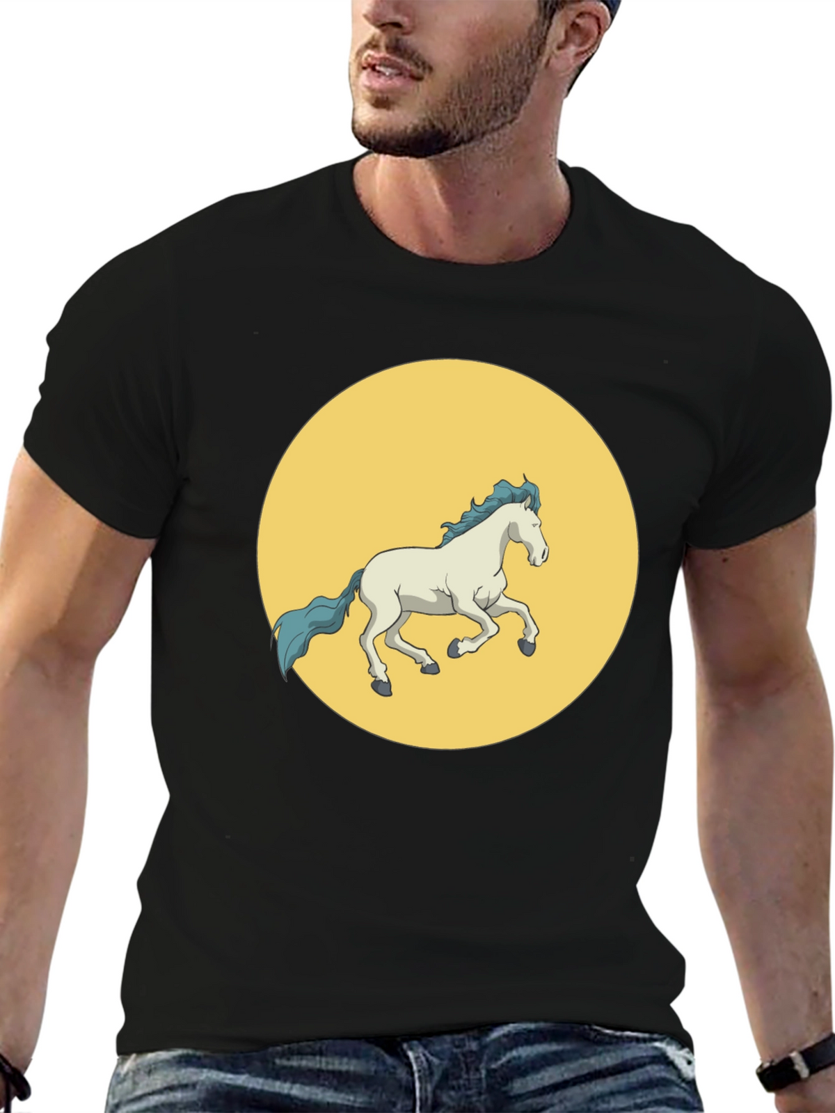 Horse Graphic Tee - Mens Black T-Shirt