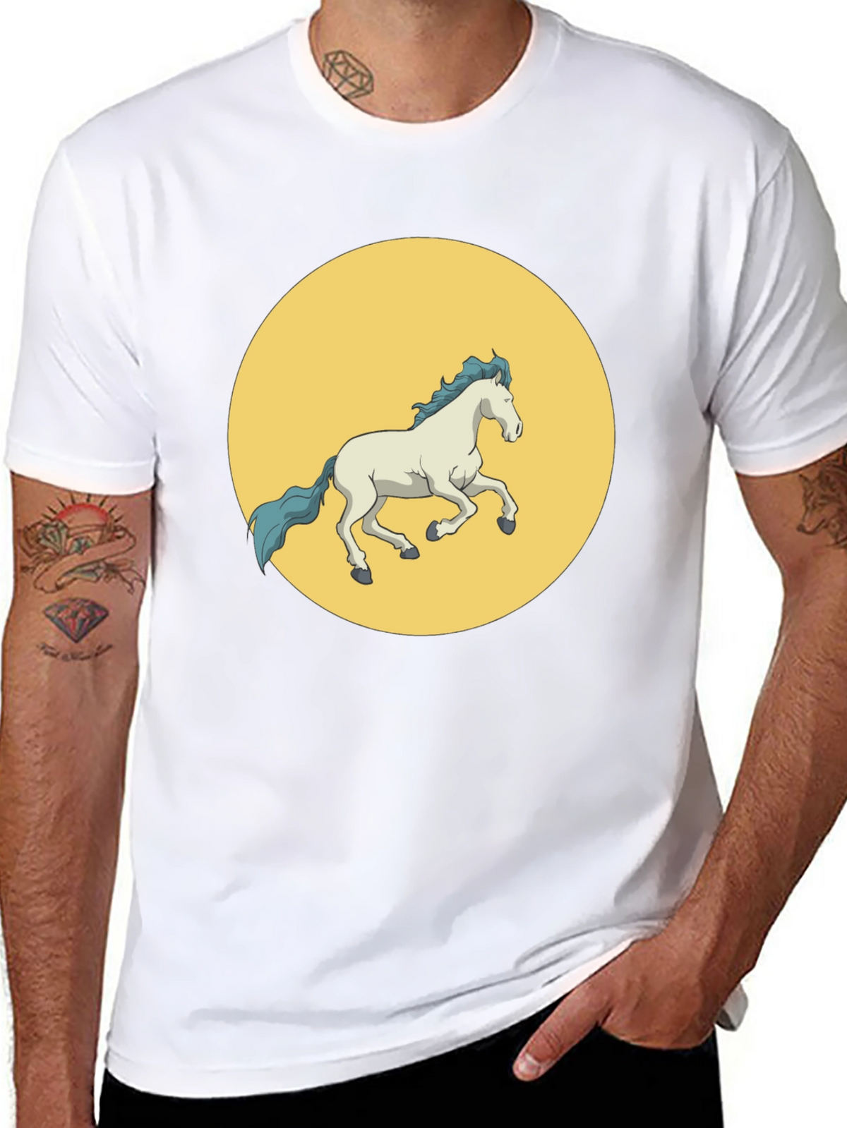 Horse Graphic Tee - Mens Black T-Shirt