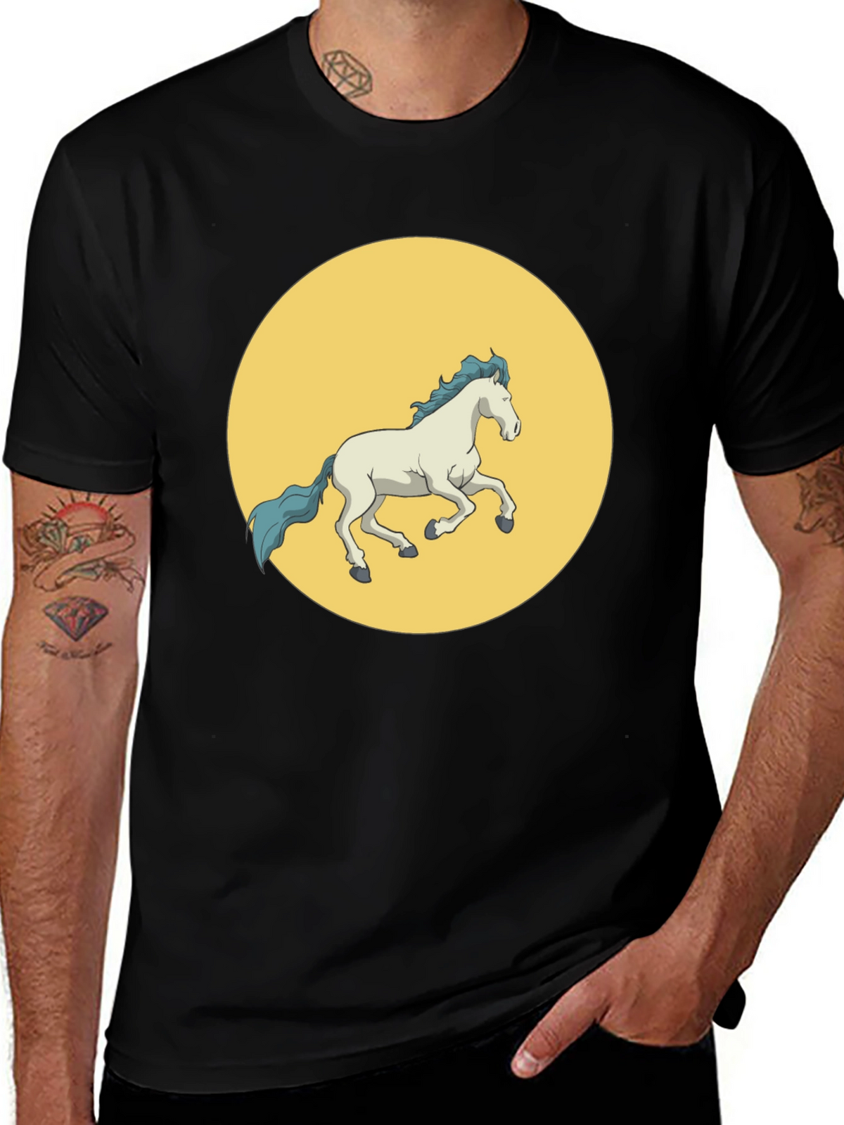 Horse Graphic Tee - Mens Black T-Shirt