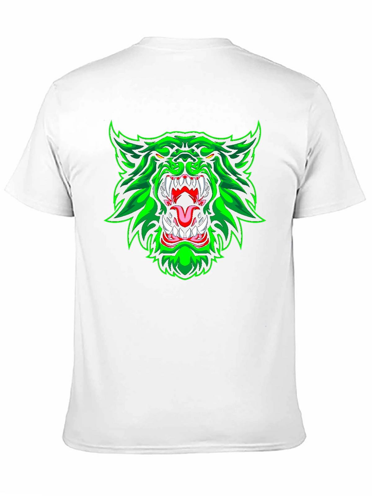 Green Rage Wolf Graphic Print Tee