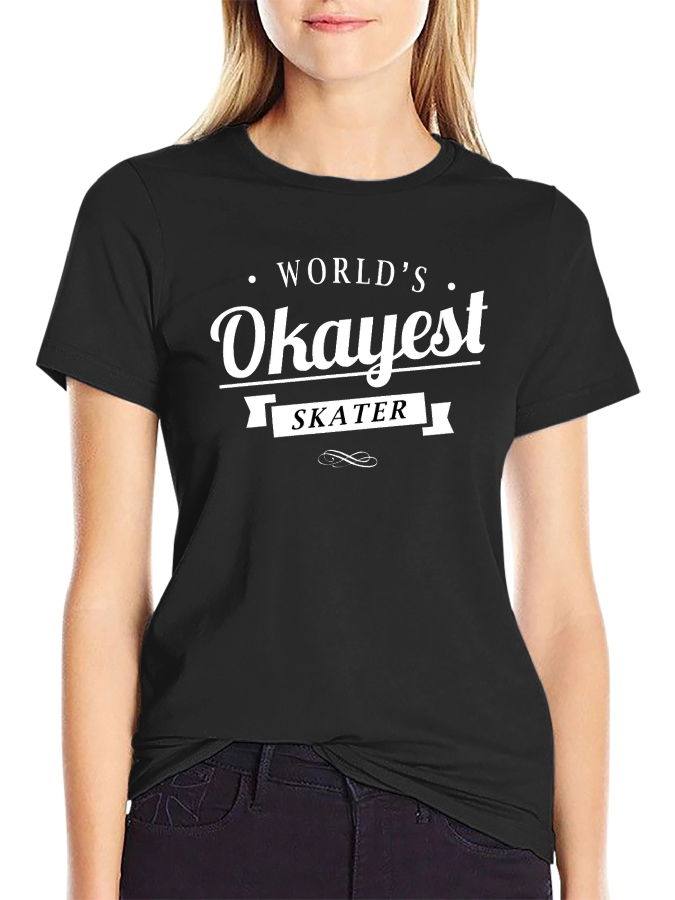 Worlds Okayest Skater T-Shirt - Black