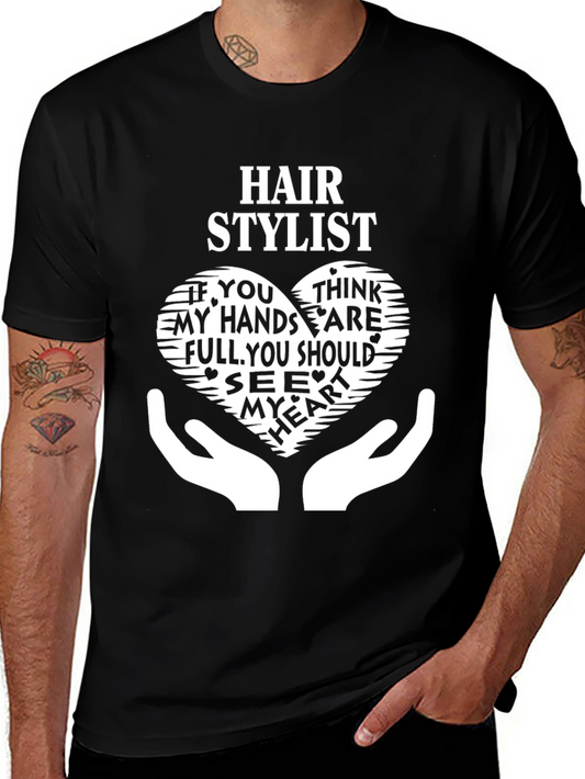 Hair Stylist Graphic Tee - Heart Hands Design