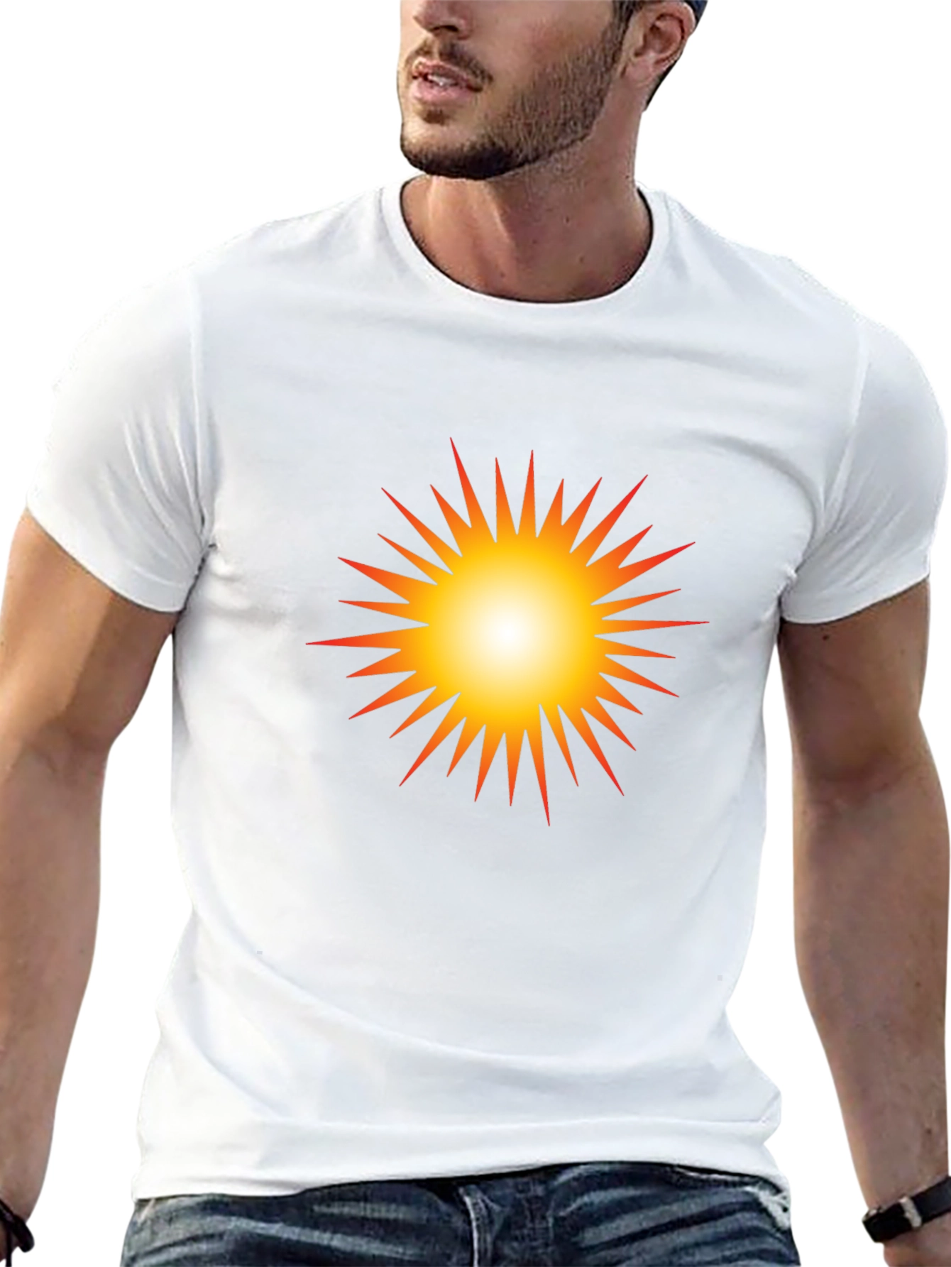 Radiant Sunburst Graphic Black T-Shirt