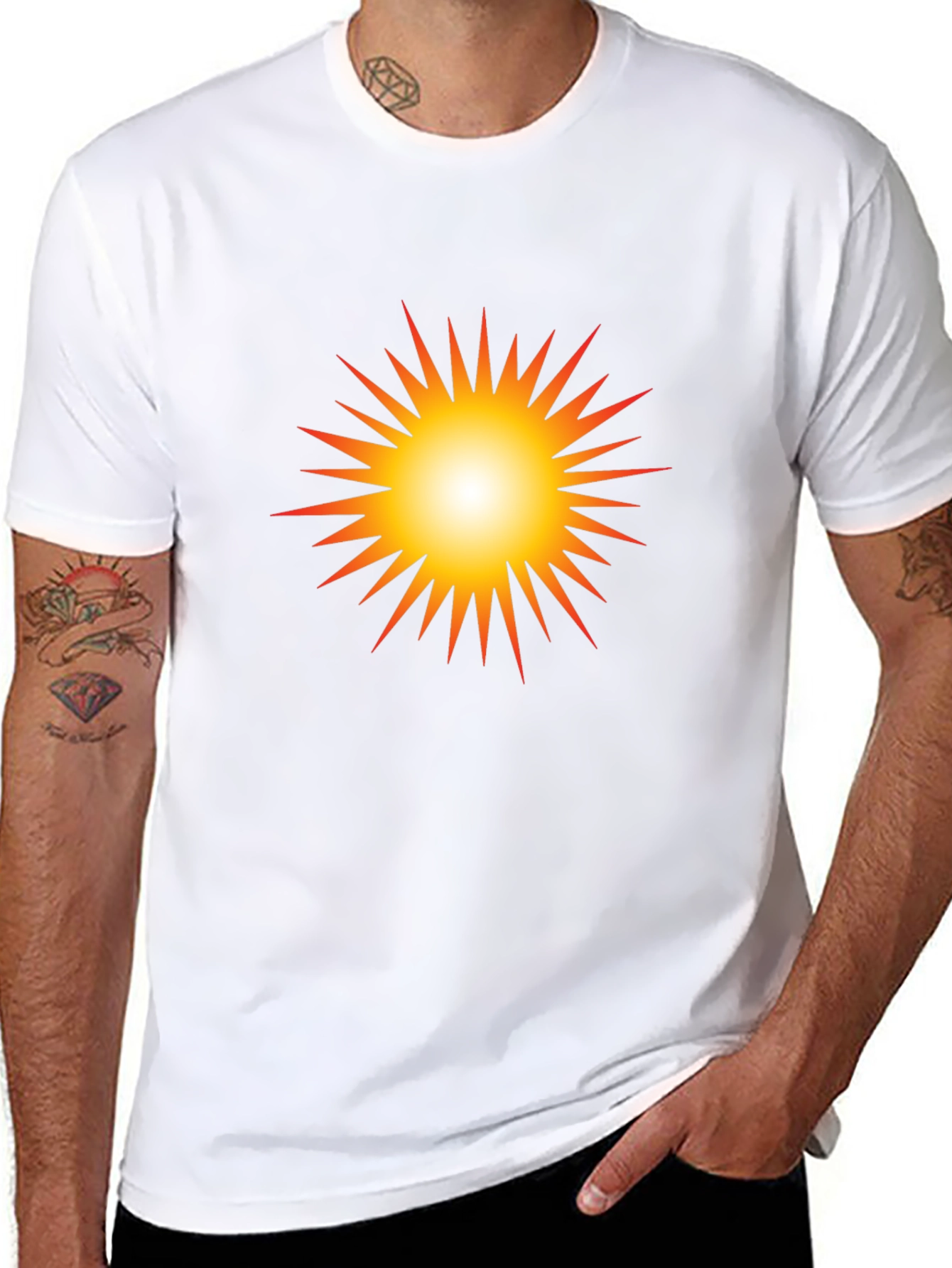 Radiant Sunburst Graphic Black T-Shirt