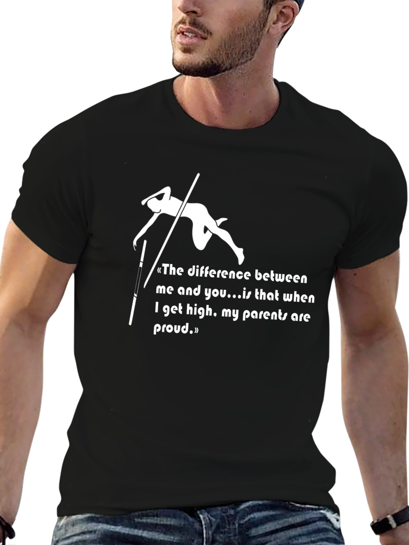 Pole Vaulting Humor Tee - High Achiever Design