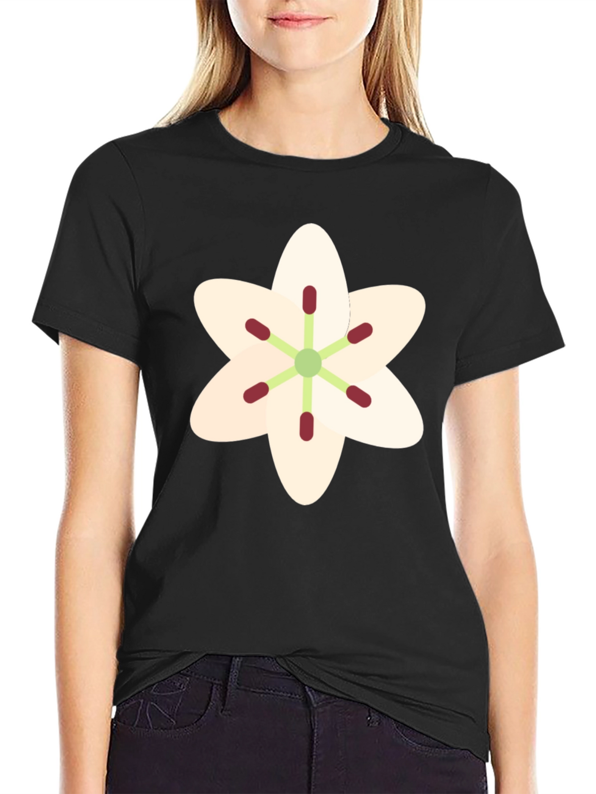 Floral Graphic T-Shirt - Black