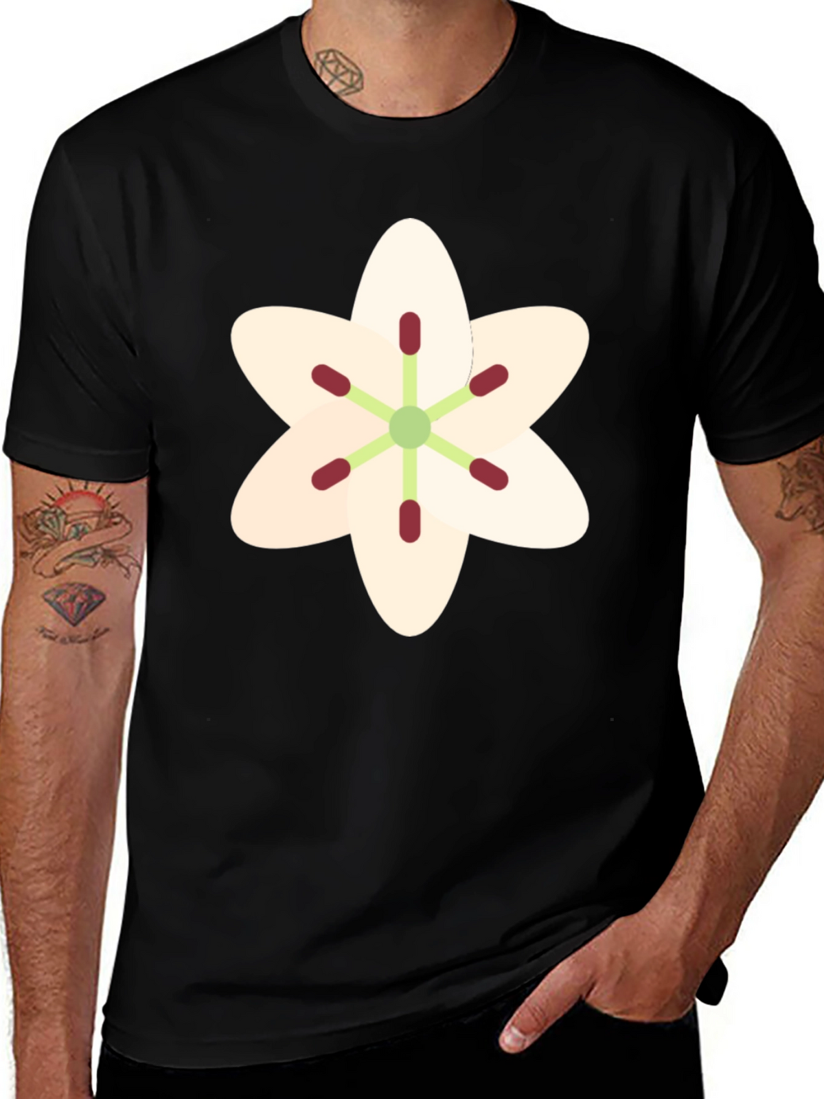 Floral Graphic T-Shirt - Black