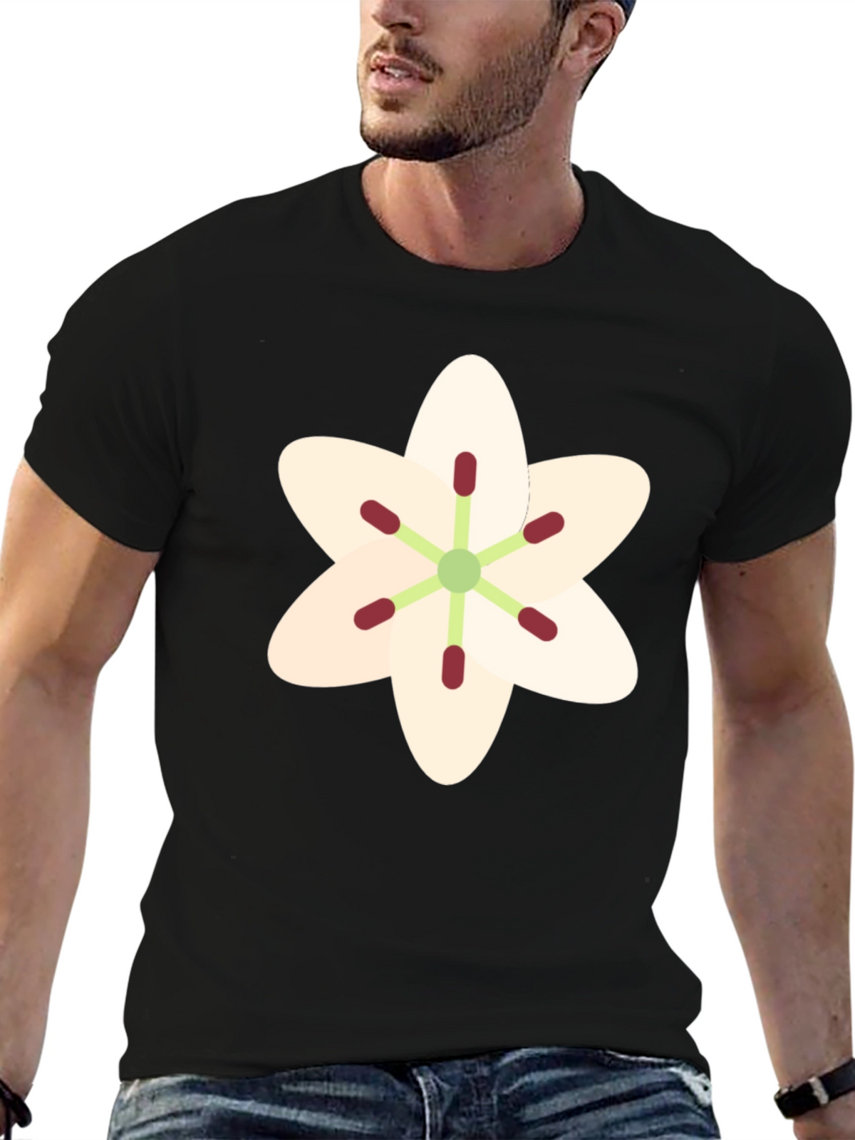 Floral Graphic T-Shirt - Black