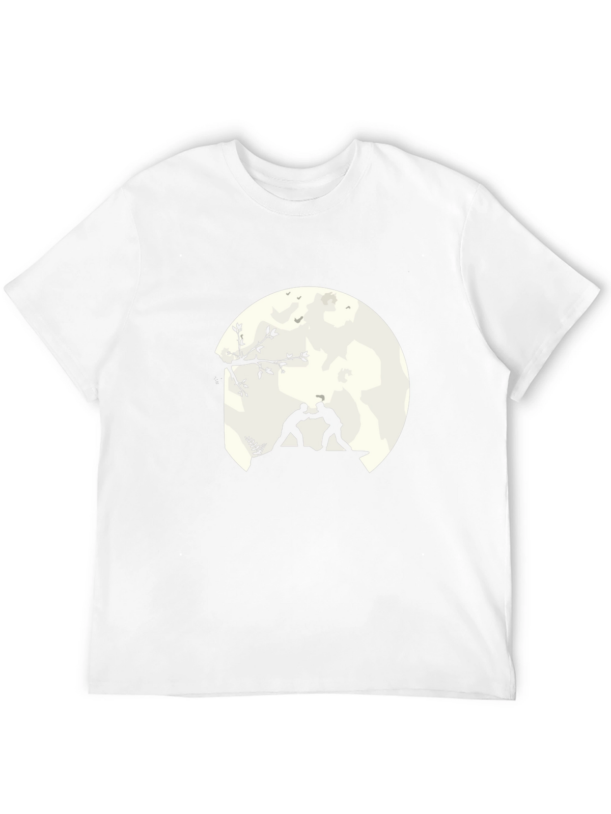 Mens Black T-Shirt with Wrestling Silhouette