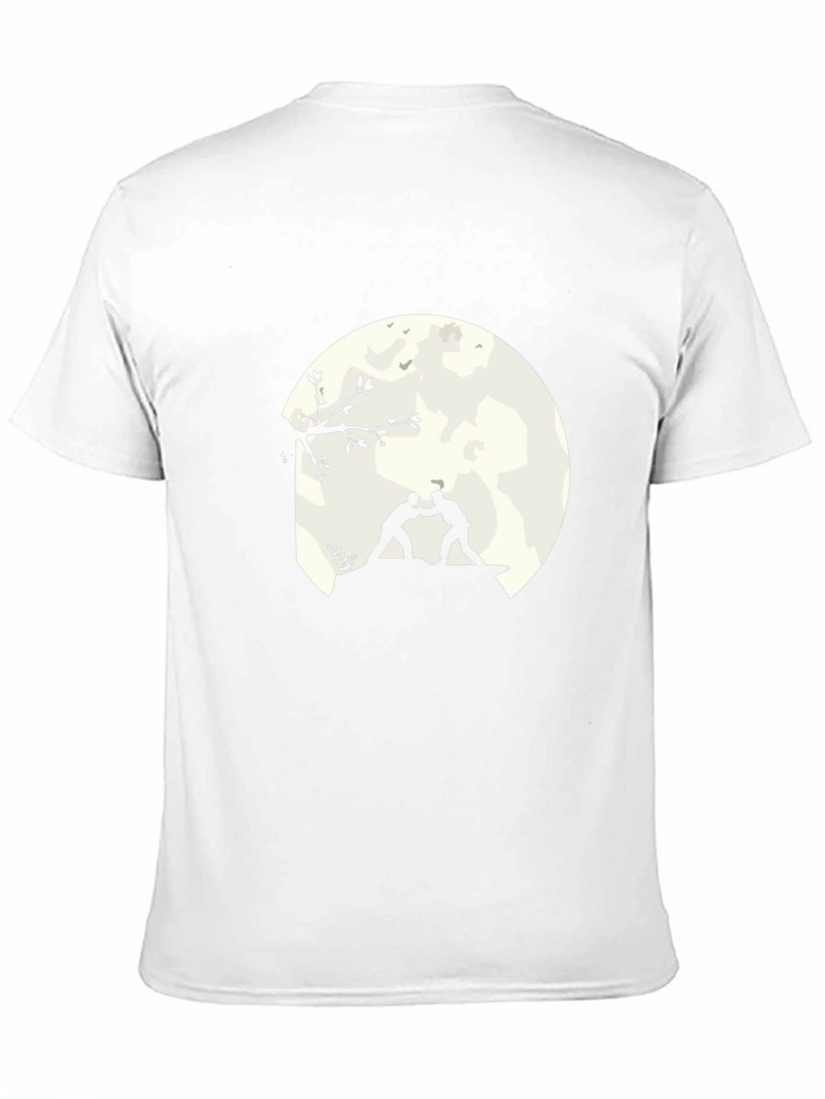 Mens Black T-Shirt with Wrestling Silhouette