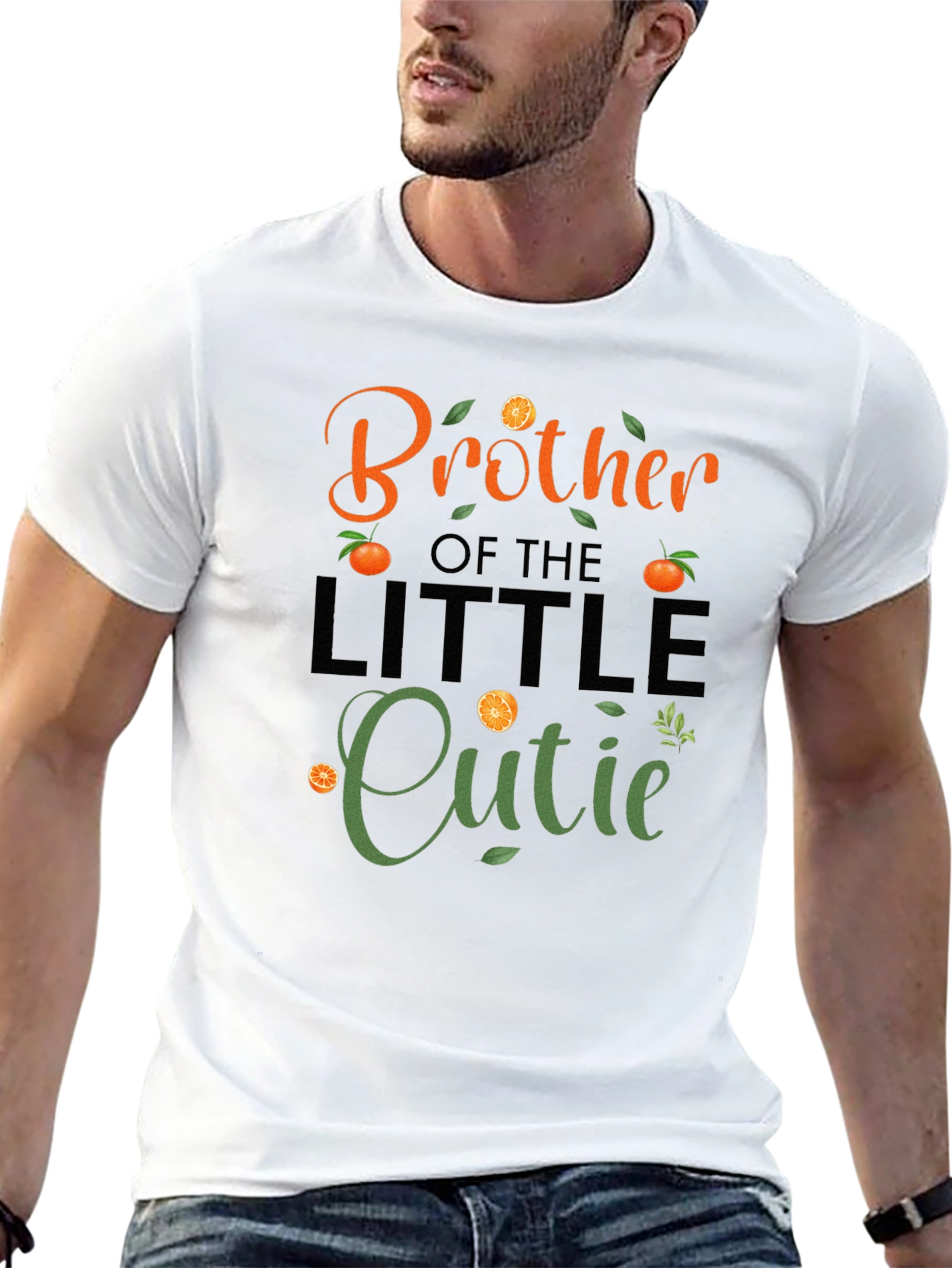 Brother of the Little Cutie Orange Graphic Tee