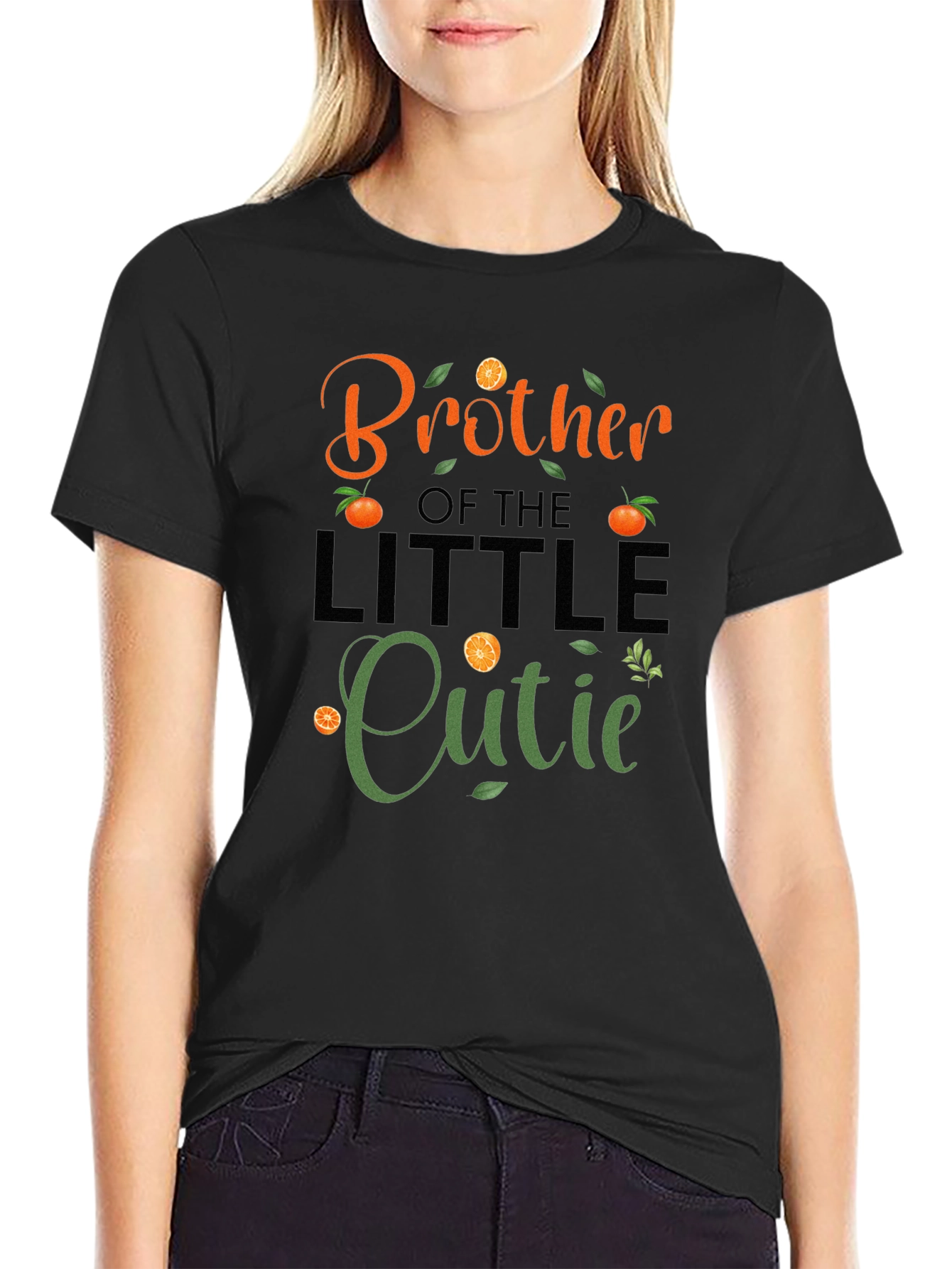 Brother of the Little Cutie Orange Graphic Tee