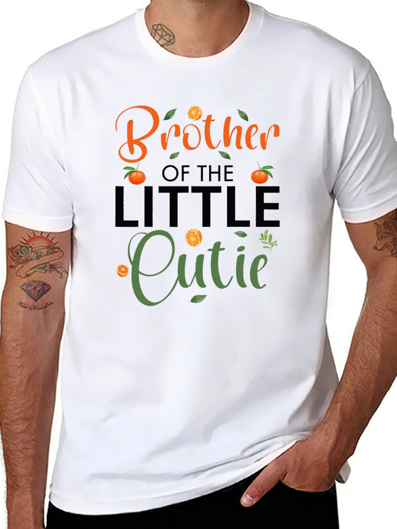 Brother of the Little Cutie Orange Graphic Tee