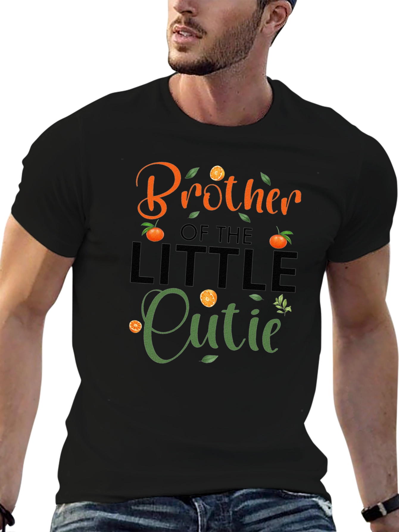 Brother of the Little Cutie Orange Graphic Tee