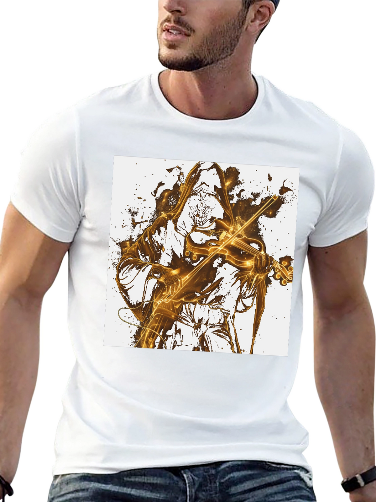 Grim Reaper Violinist Graphic Tee - Black