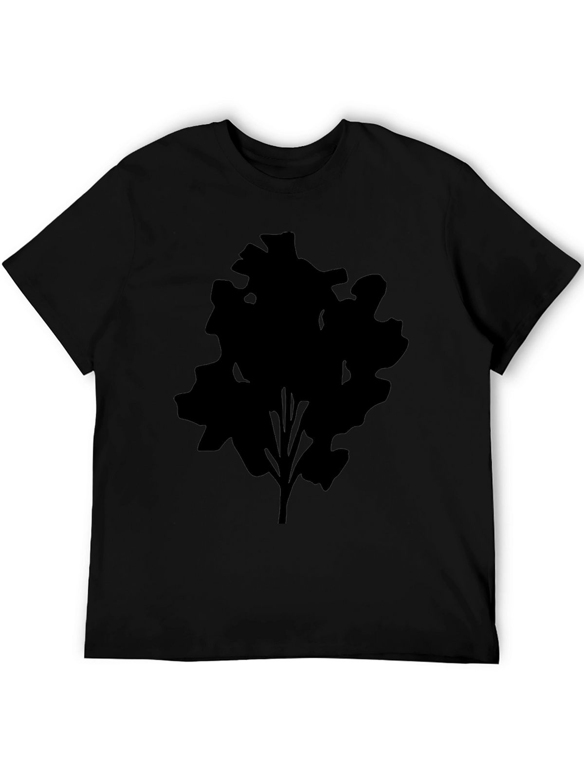 Mens Black T-Shirt with Abstract Tree Silhouette Design